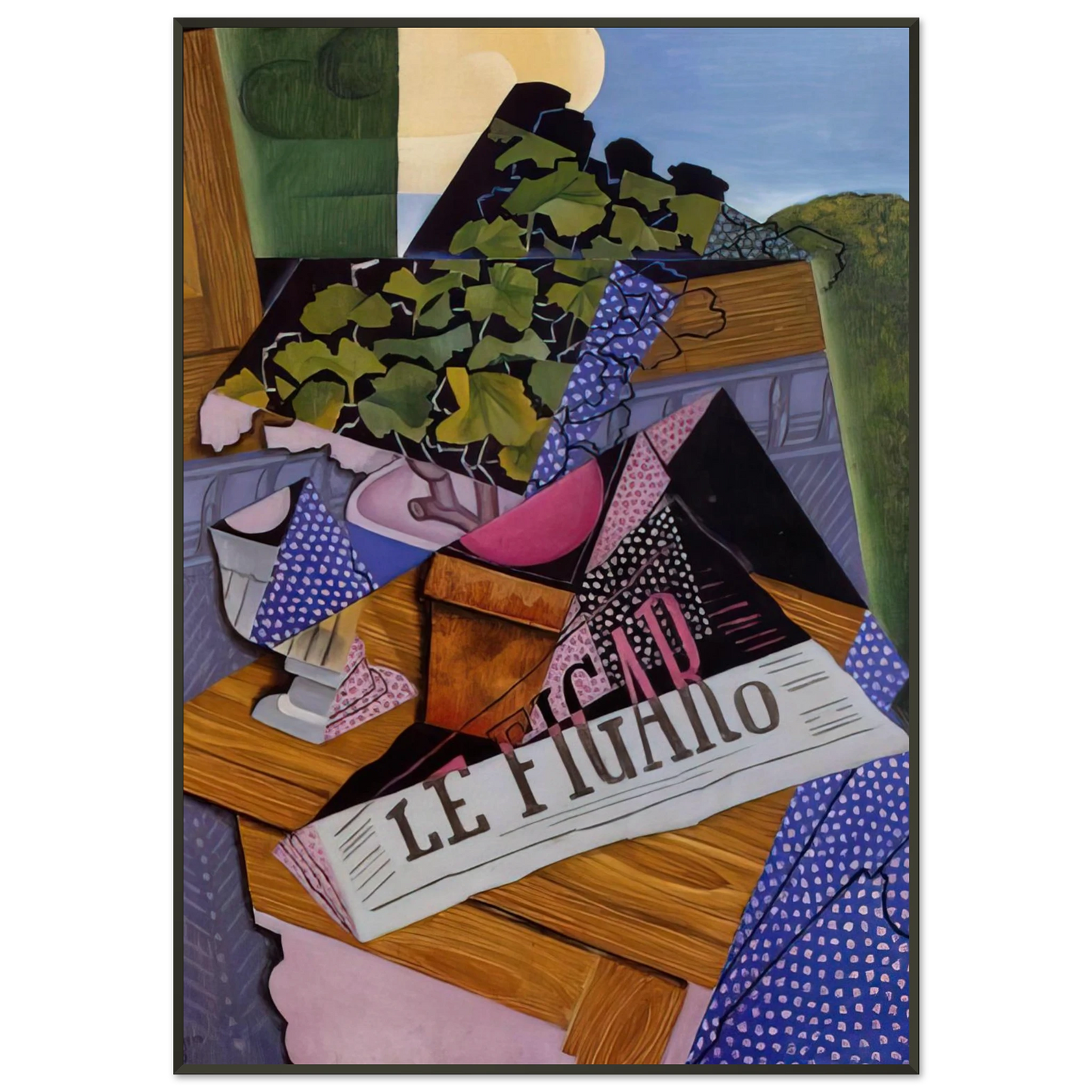 Juan Gris A POT OF GERANIUMS 1915 Framed Art Print - Aluminum Frame - 21x29.7 cm / 8x12"