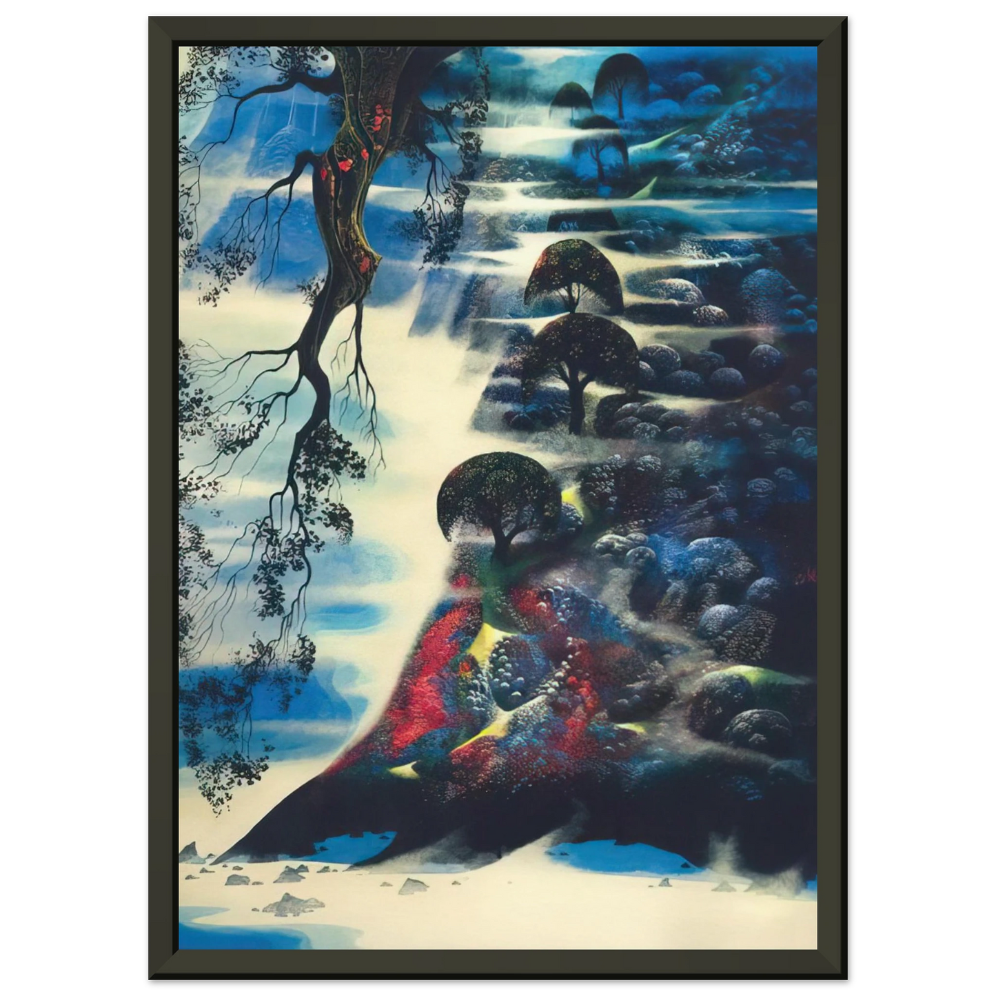 Eyvind Earle Summer Morning Mist Framed Art Print - Aluminum Frame - 40x50 cm / 16x20 inches