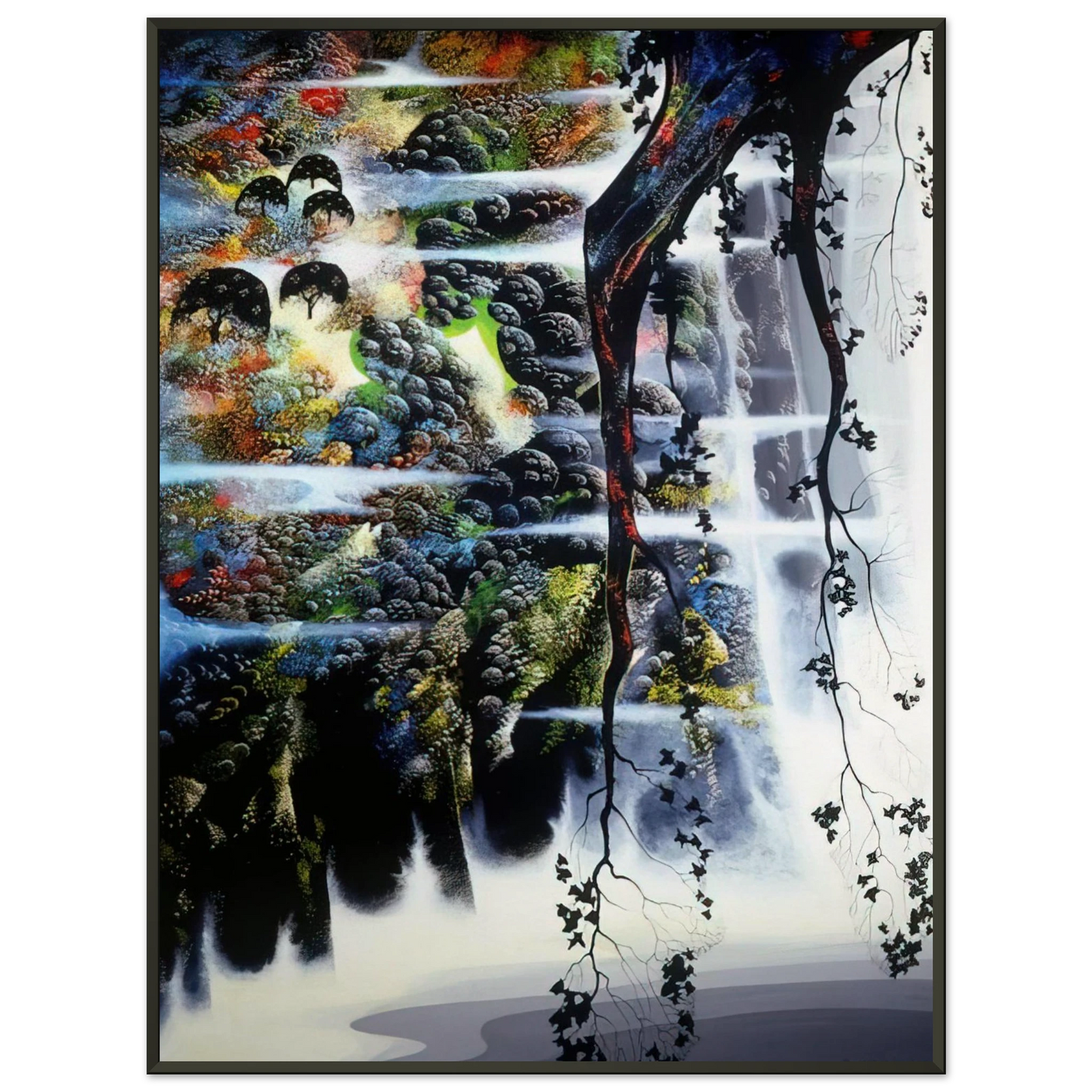 Eyvind Earle  Seaside Wilderness Framed Art Print  - Aluminum Frame - 60x80 cm / 24x32 inches