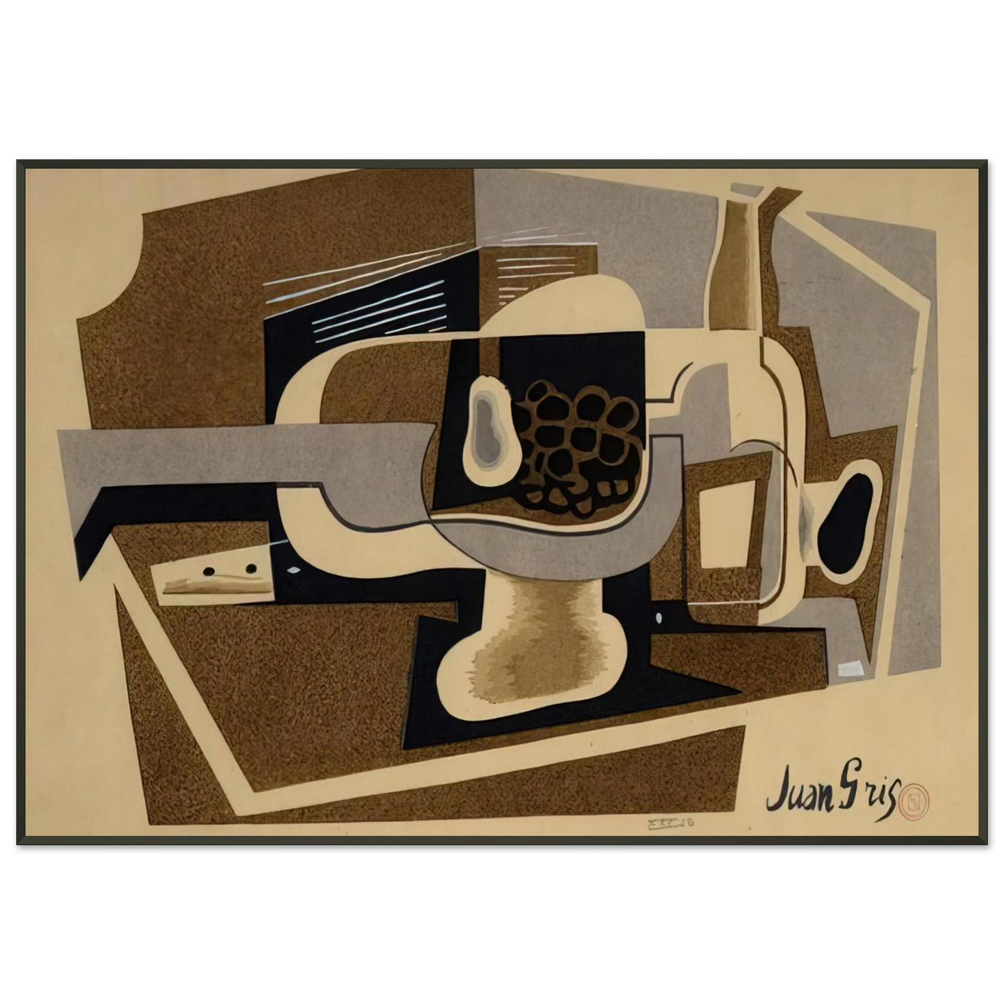 Juan Gris  STILL LIFE 1922 Framed Art Print  - Aluminum Frame - 21x29.7 cm / 8x12"