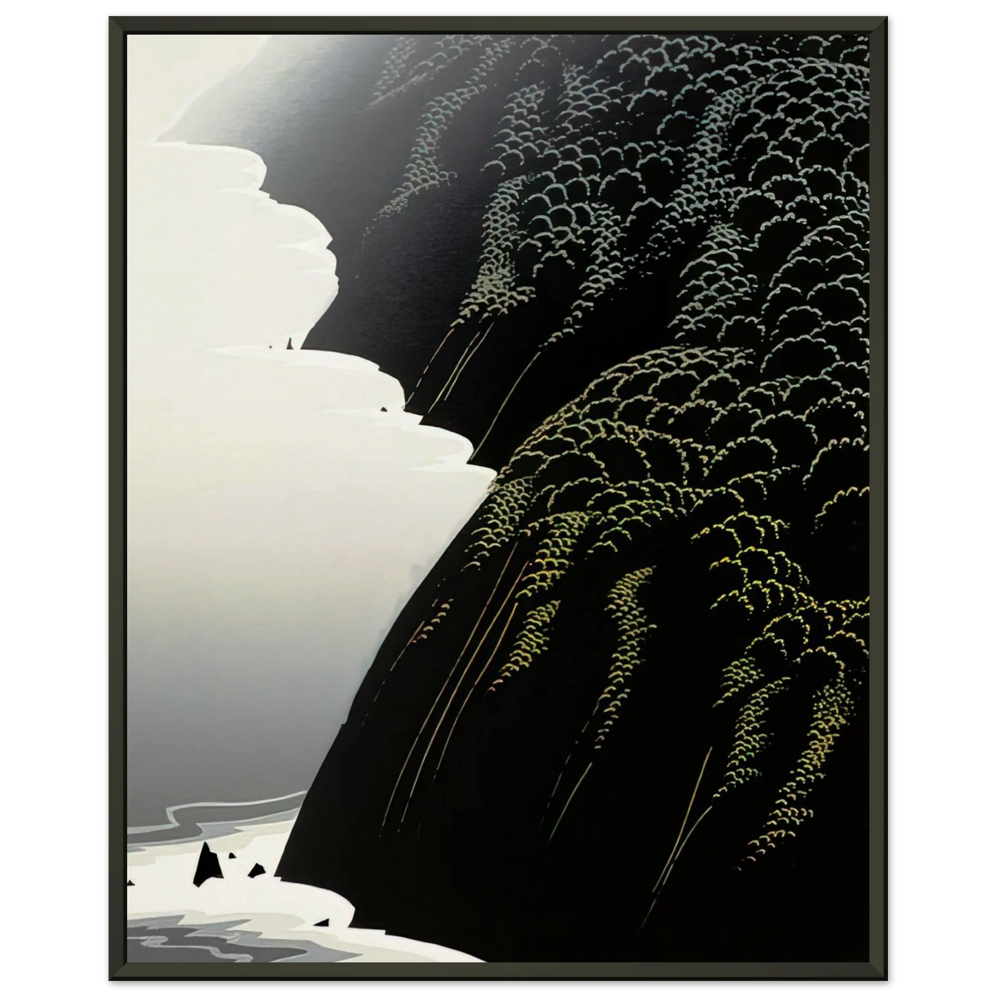 Eyvind Earle  California Coast Framed Art Print  - Aluminum Frame - 70x100 cm / 28x40 inches