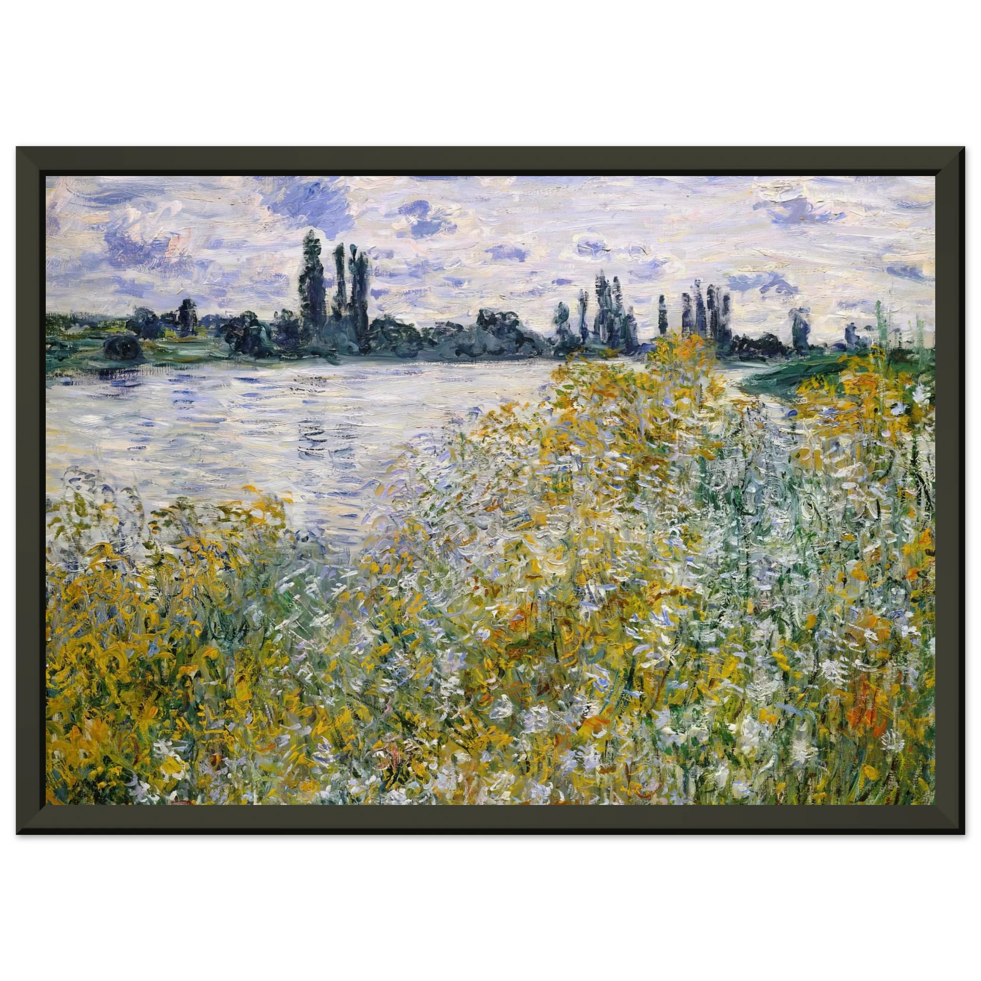 claude monet  Isle of Flowers on Siene near Vetheuil Framed Art Print  - Aluminum Frame - 70x100 cm / 28x40 inches