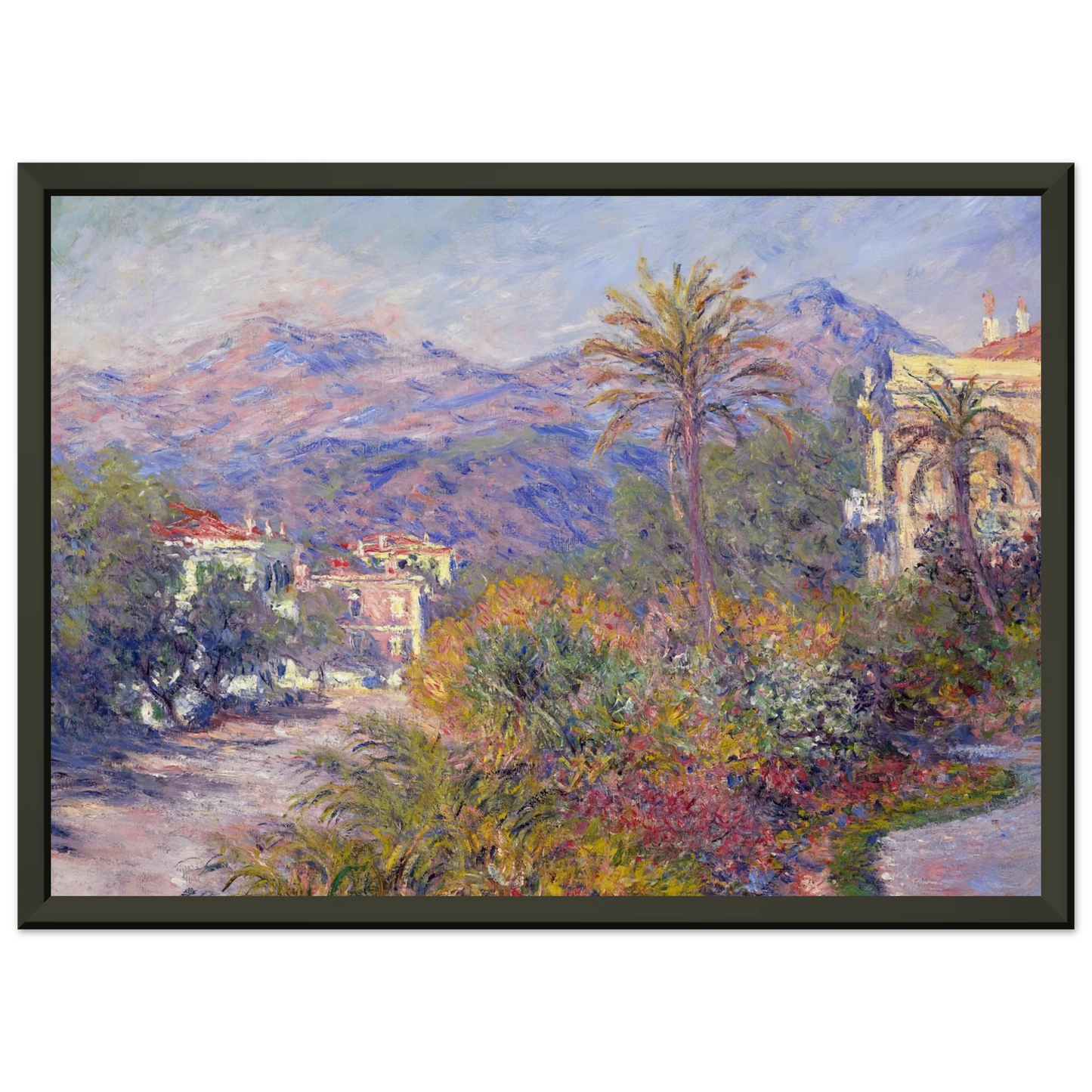 claude monet  Strada Romada in Bordighera Framed Art Print  - Aluminum Frame - 70x100 cm / 28x40 inches