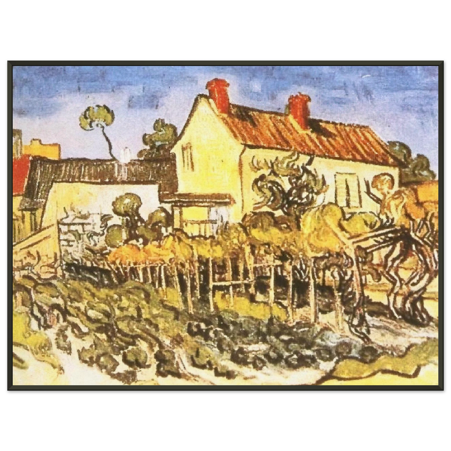 Vincent van Gogh  The House of Pere Eloi Framed Art Print  - Aluminum Frame - 40x50 cm / 16x20 inches