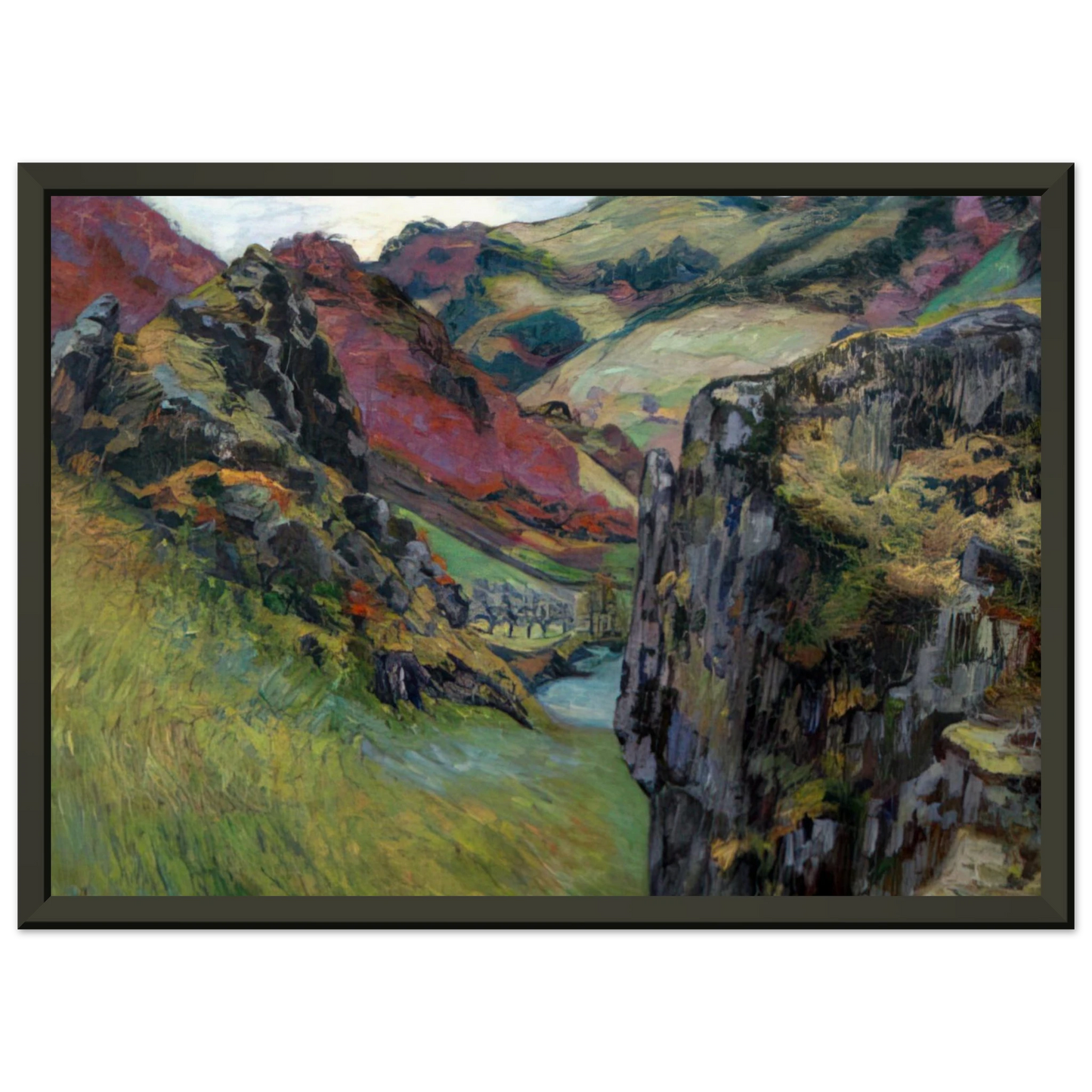 Armand Guillaumin Landscape near SaintJuliendesChazes Framed Art Print - Aluminum Frame - 60x80 cm / 24x32 inches