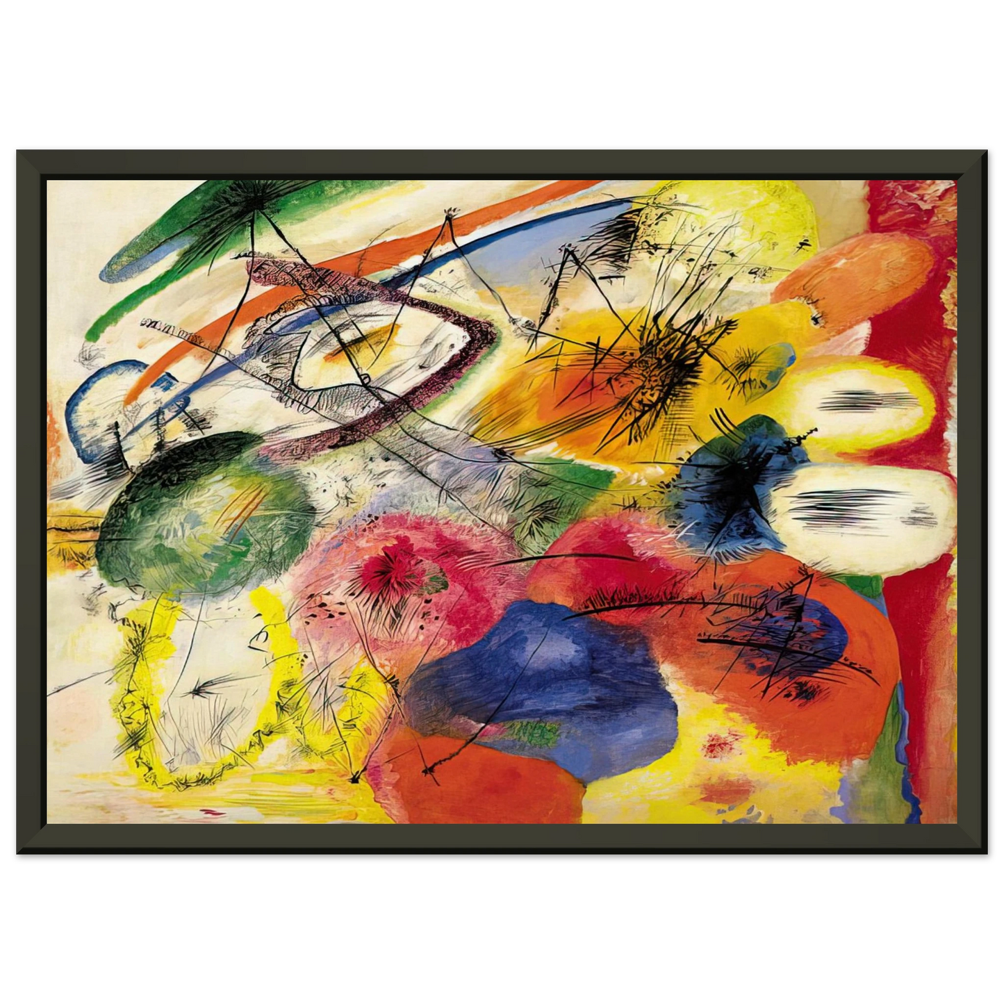 Wassily Kandinsky  BLACK STROKES I 1913 Framed Art Print  - Aluminum Frame - 40x50 cm / 16x20 inches