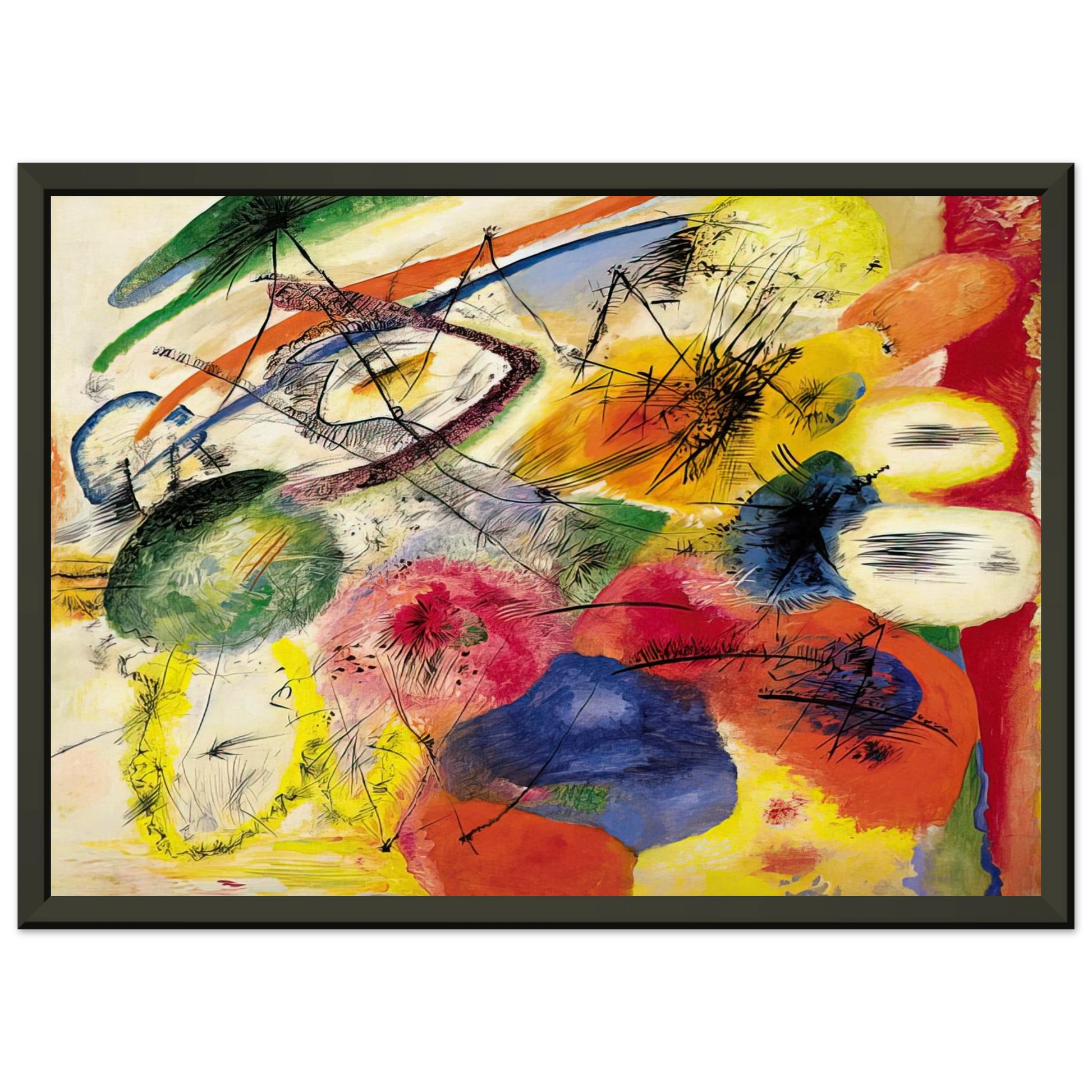 Wassily Kandinsky  BLACK STROKES I 1913 Framed Art Print  - Aluminum Frame - 40x50 cm / 16x20 inches