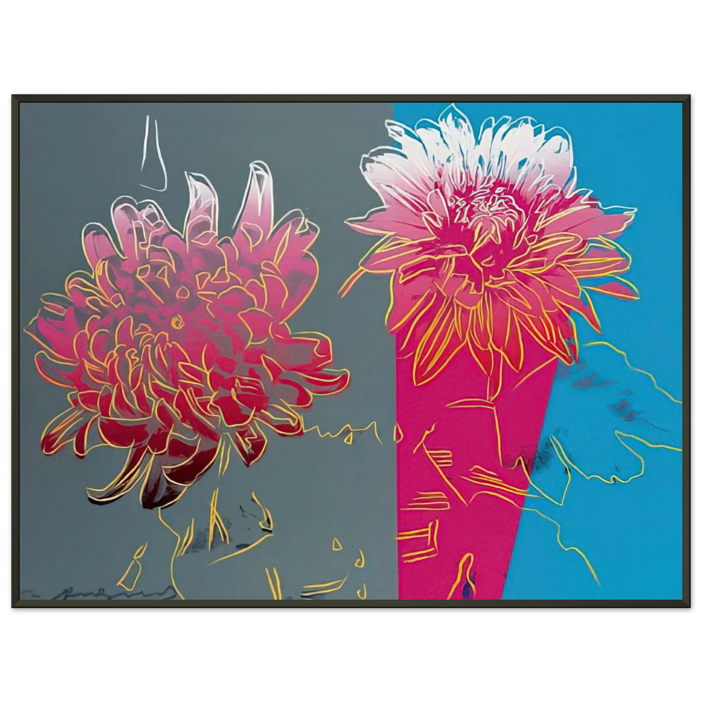 Andy Warhol Kiku Framed Art Print - Aluminum Frame - 40x50 cm / 16x20 inches