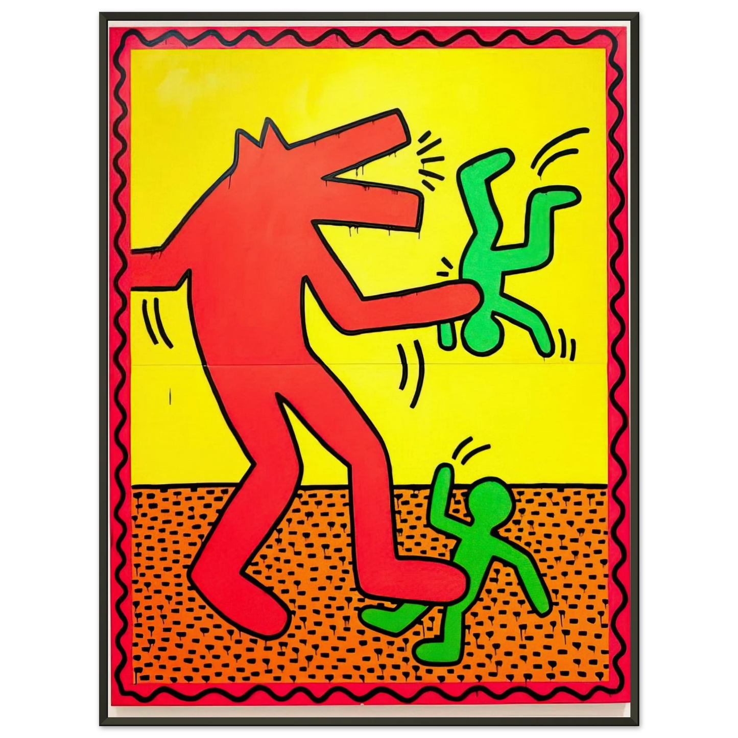 Keith Haring UNTITLED 1982 1 Framed Art Print - Aluminum Frame - 60x80 cm / 24x32 inches