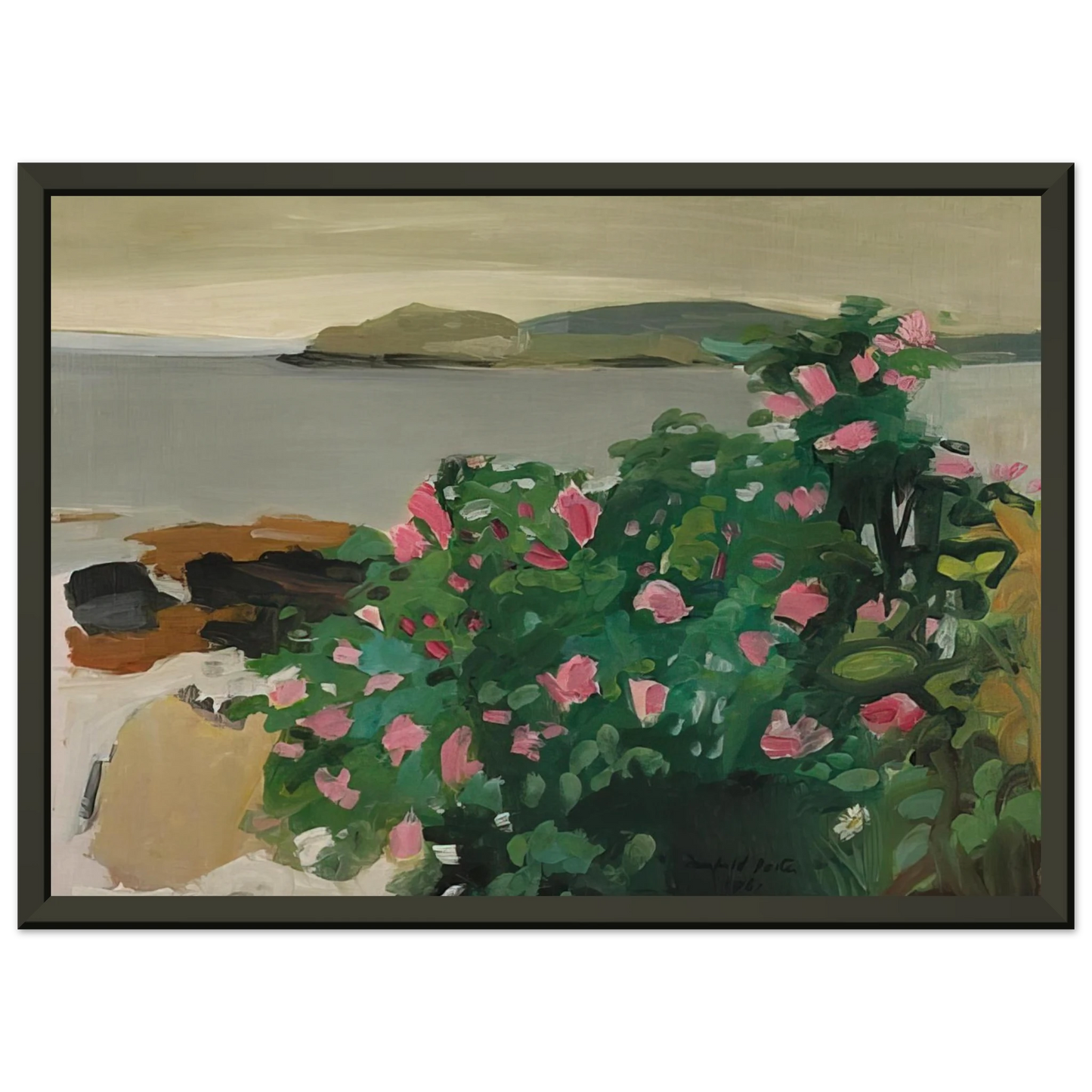 Fairfield Porter WILD ROSES 1961 Framed Art Print - Aluminum Frame - 40x50 cm / 16x20 inches