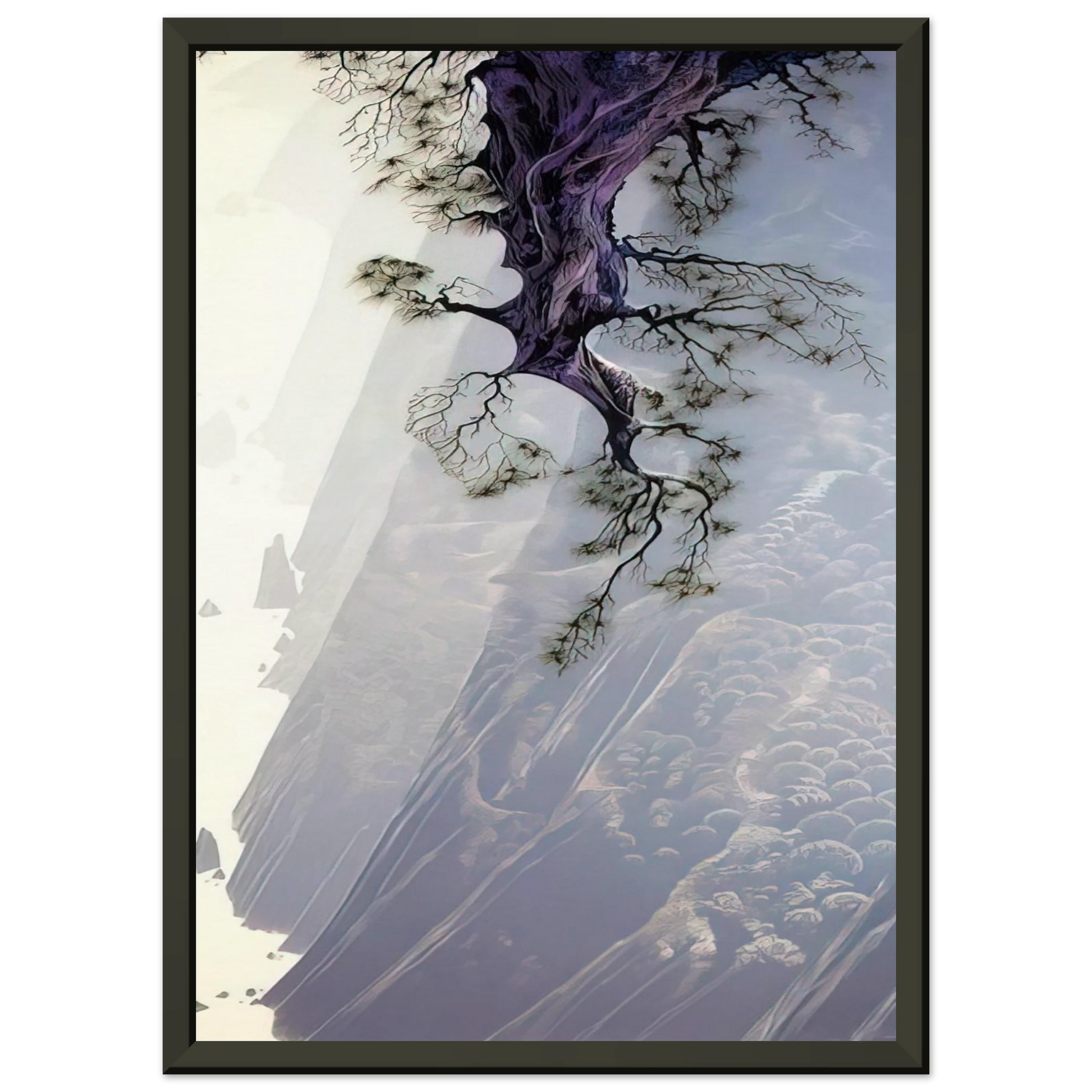 Eyvind Earle  Mountain Rise Framed Art Print  - Aluminum Frame - 40x50 cm / 16x20 inches