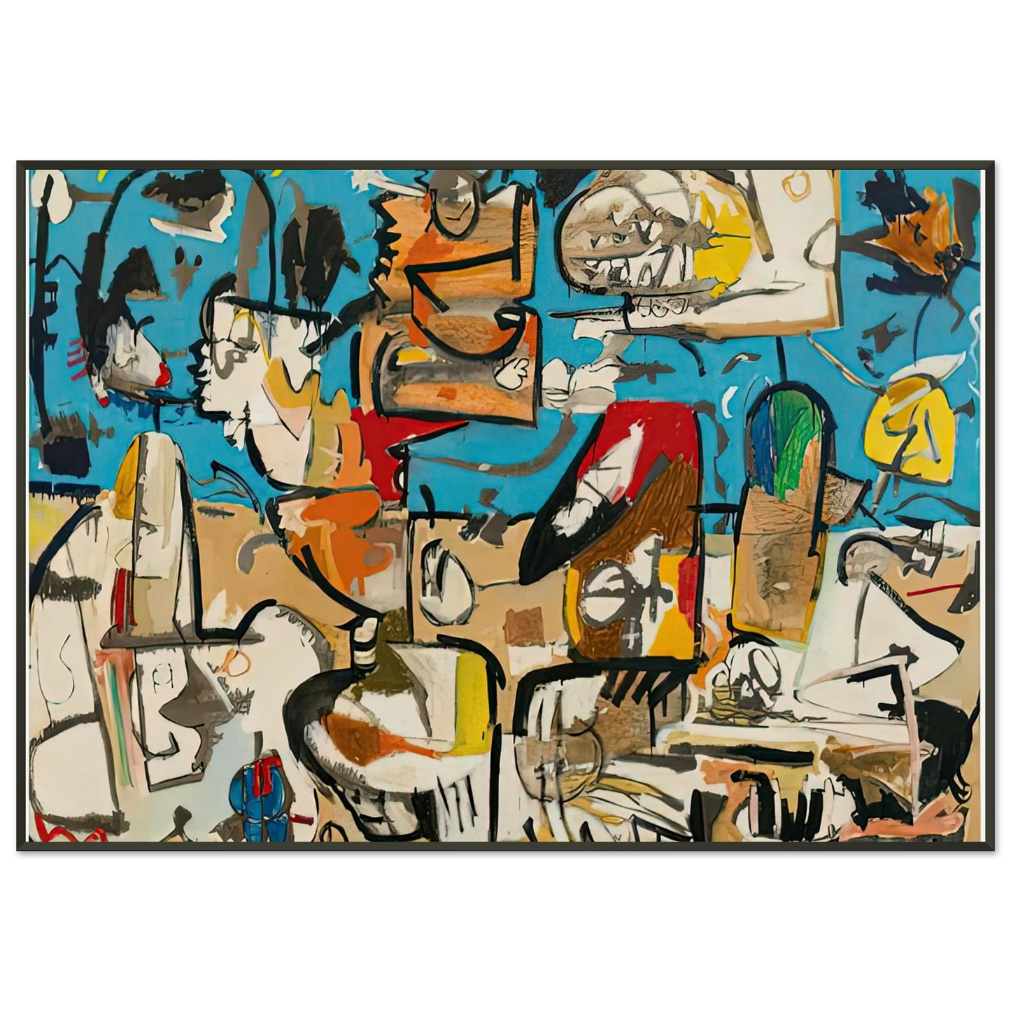 Helen Frankenthaler Untitled 1951 Framed Art Print - Aluminum Frame - 21x29.7 cm / 8x12"