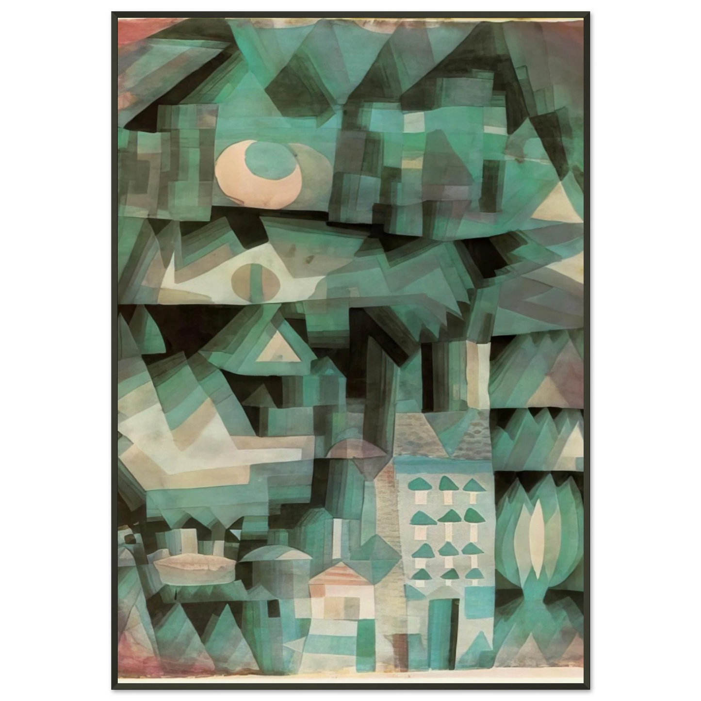 Paul Klee  DREAM CITY 1921 Framed Art Print  - Aluminum Frame - 21x29.7 cm / 8x12"