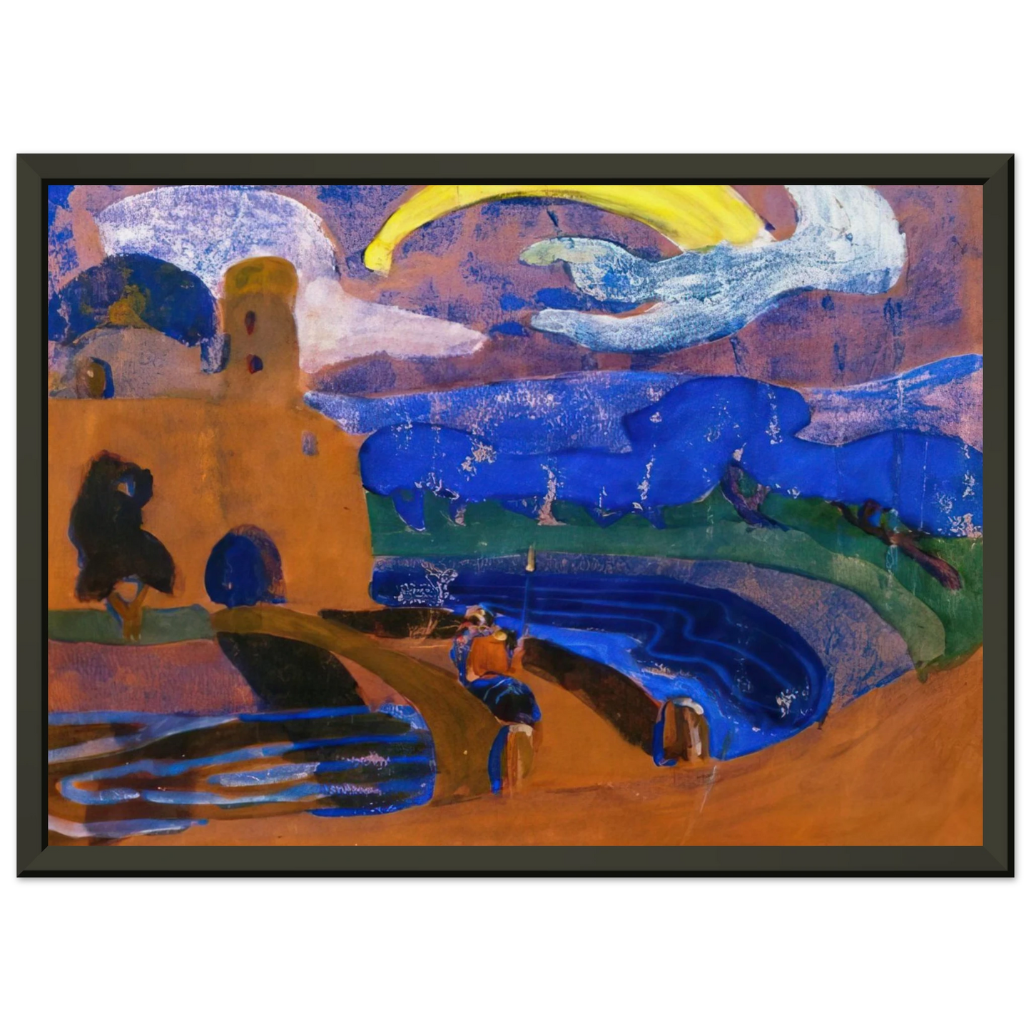 Wassily Kandinsky  COMET 1900 Framed Art Print  - Aluminum Frame - 70x100 cm / 28x40 inches