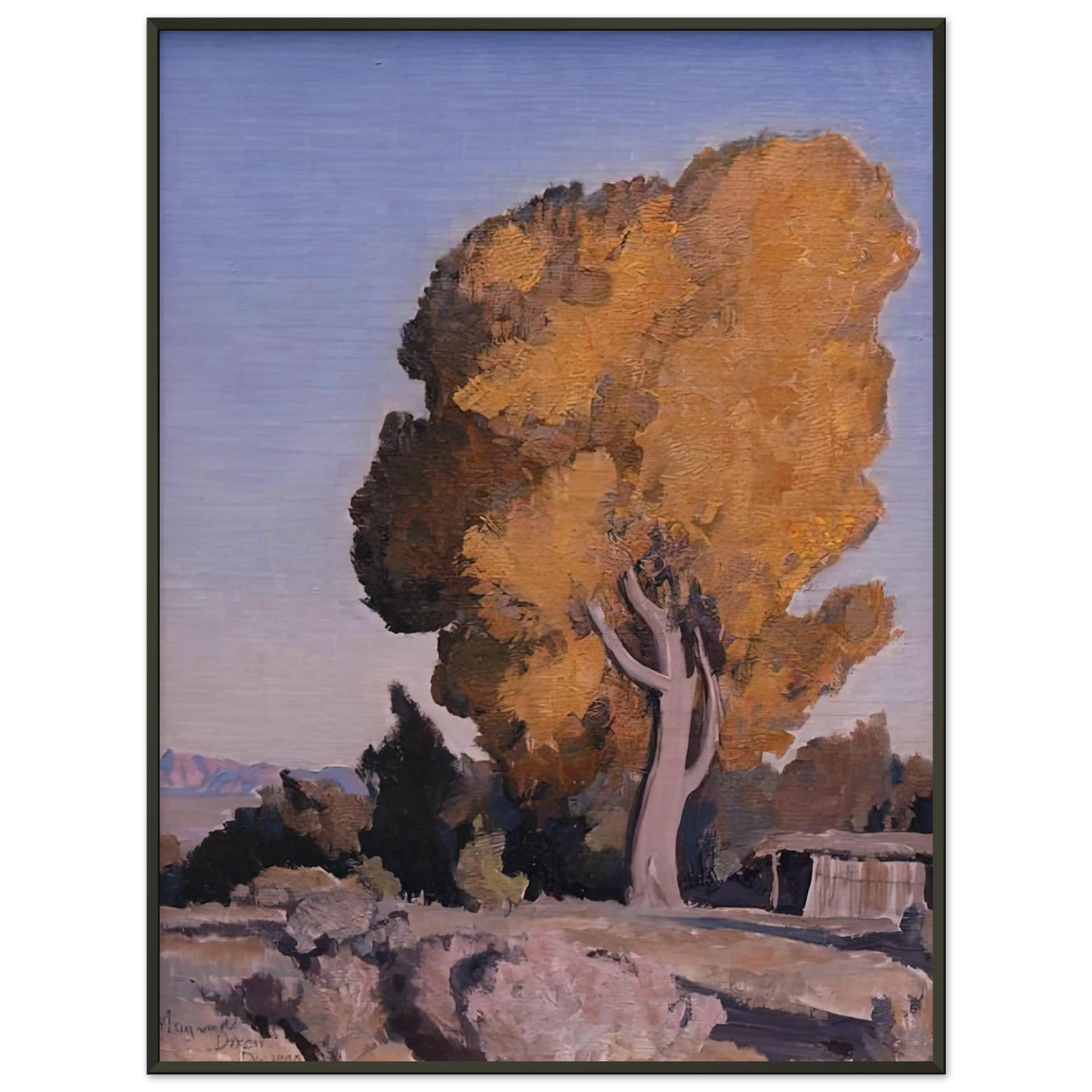 Maynard Dixon LOW COUNTRY COTTONWOOD 1940 Framed Art Print - Aluminum Frame - 60x80 cm / 24x32 inches