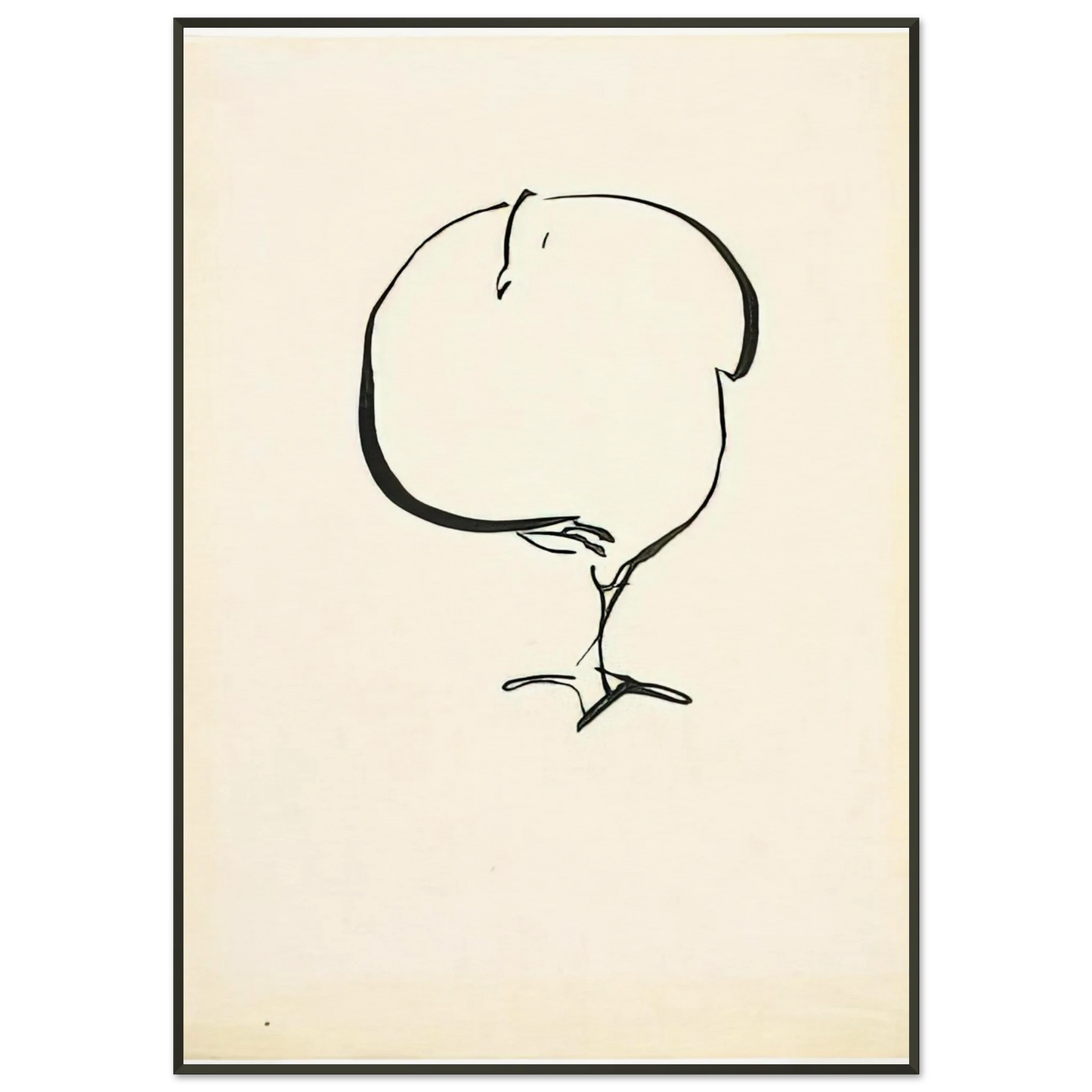 Josef Albers STANDING BIRD FRONT VIEW 1917 Framed Art Print - Aluminum Frame - 21x29.7 cm / 8x12"