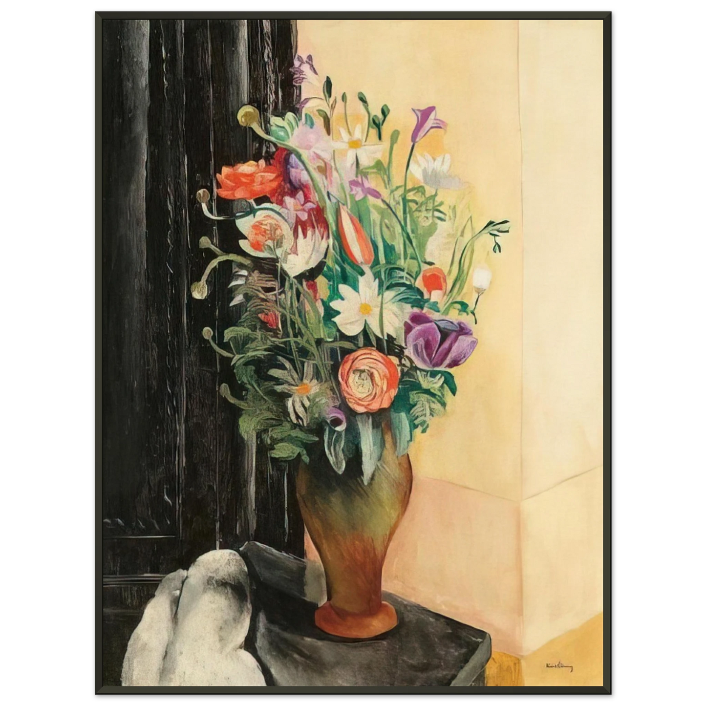 Moise Kisling FLOWERS 1919 Framed Art Print - Aluminum Frame - 40x50 cm / 16x20 inches