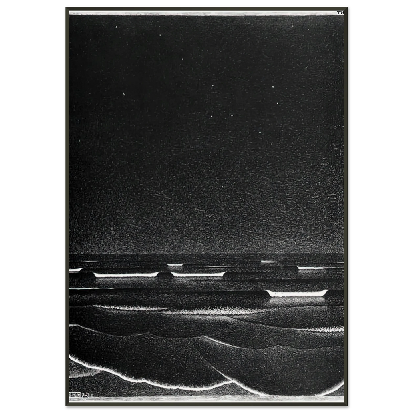MC Escher  FLUORESCENT SEA Framed Art Print  - Aluminum Frame - 21x29.7 cm / 8x12"