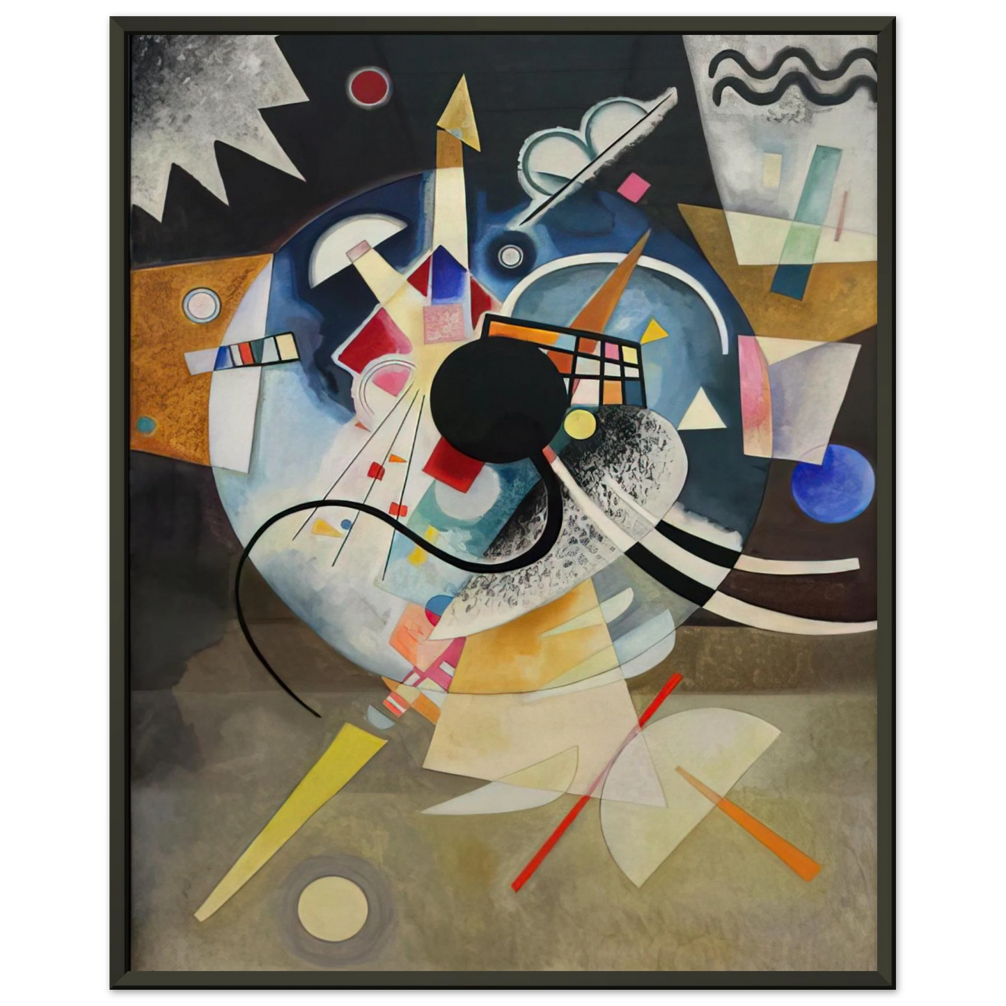 Wassily Kandinsky  A CENTRE 1924 Framed Art Print  - Aluminum Frame - 70x100 cm / 28x40 inches