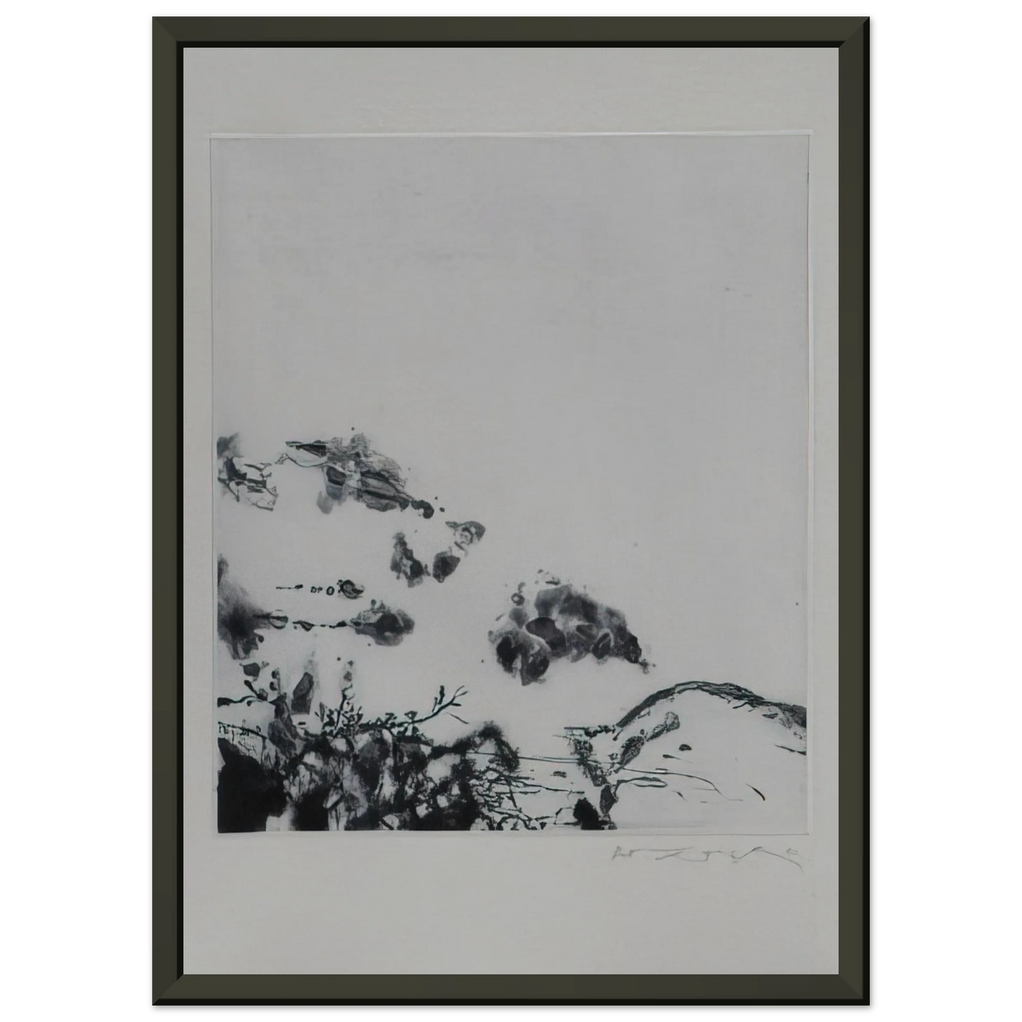 Zao WouKi ANNONCIATION AND MOMENTS 383 1994 Framed Art Print - Aluminum Frame - 40x50 cm / 16x20 inches