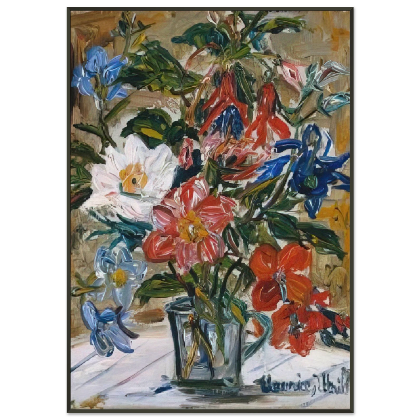 Maurice Utrillo VASE WITH FLOWERS Framed Art Print - Aluminum Frame - 21x29.7 cm / 8x12"
