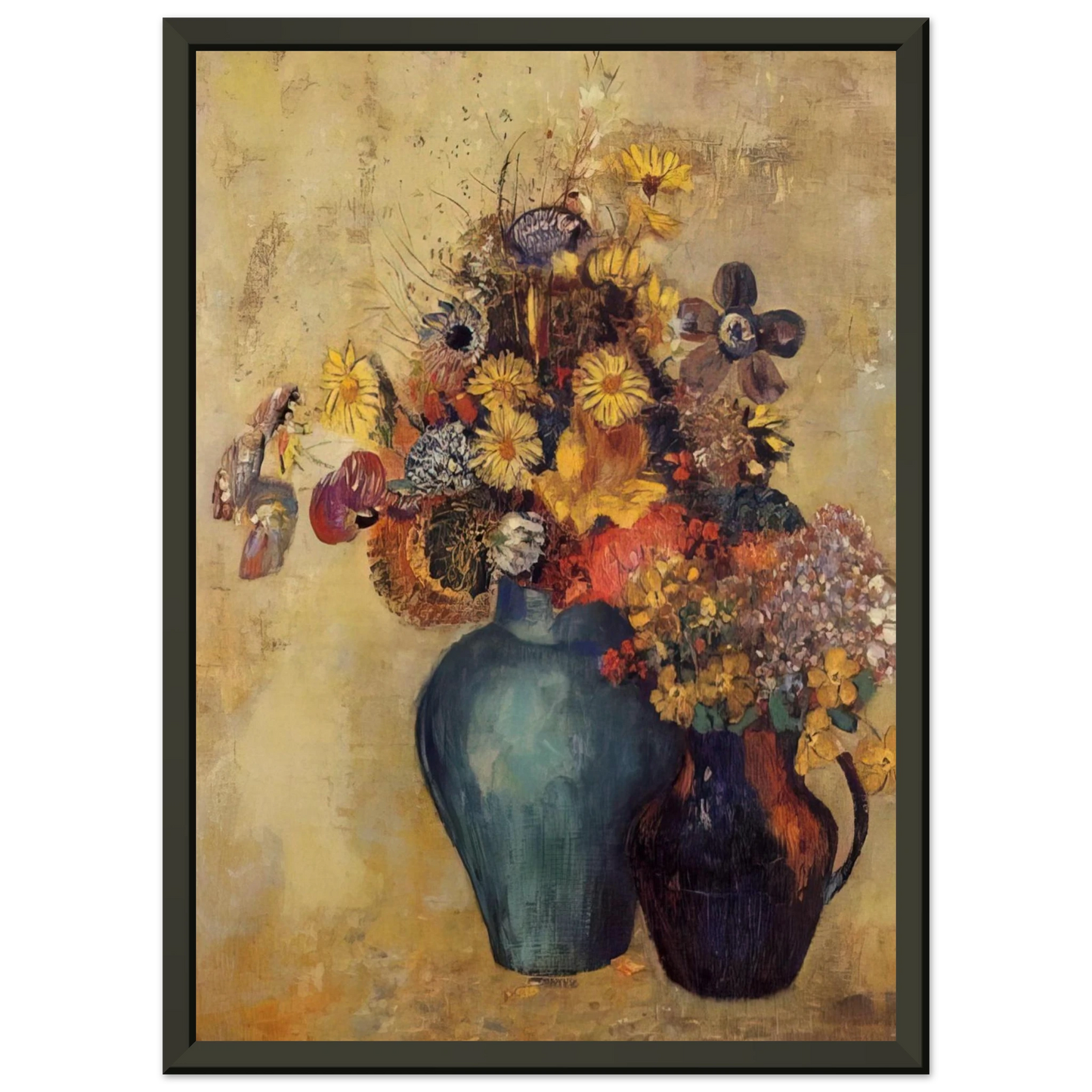 Odilon Redon  FLOWERS 1 Framed Art Print  - Aluminum Frame - 60x80 cm / 24x32 inches