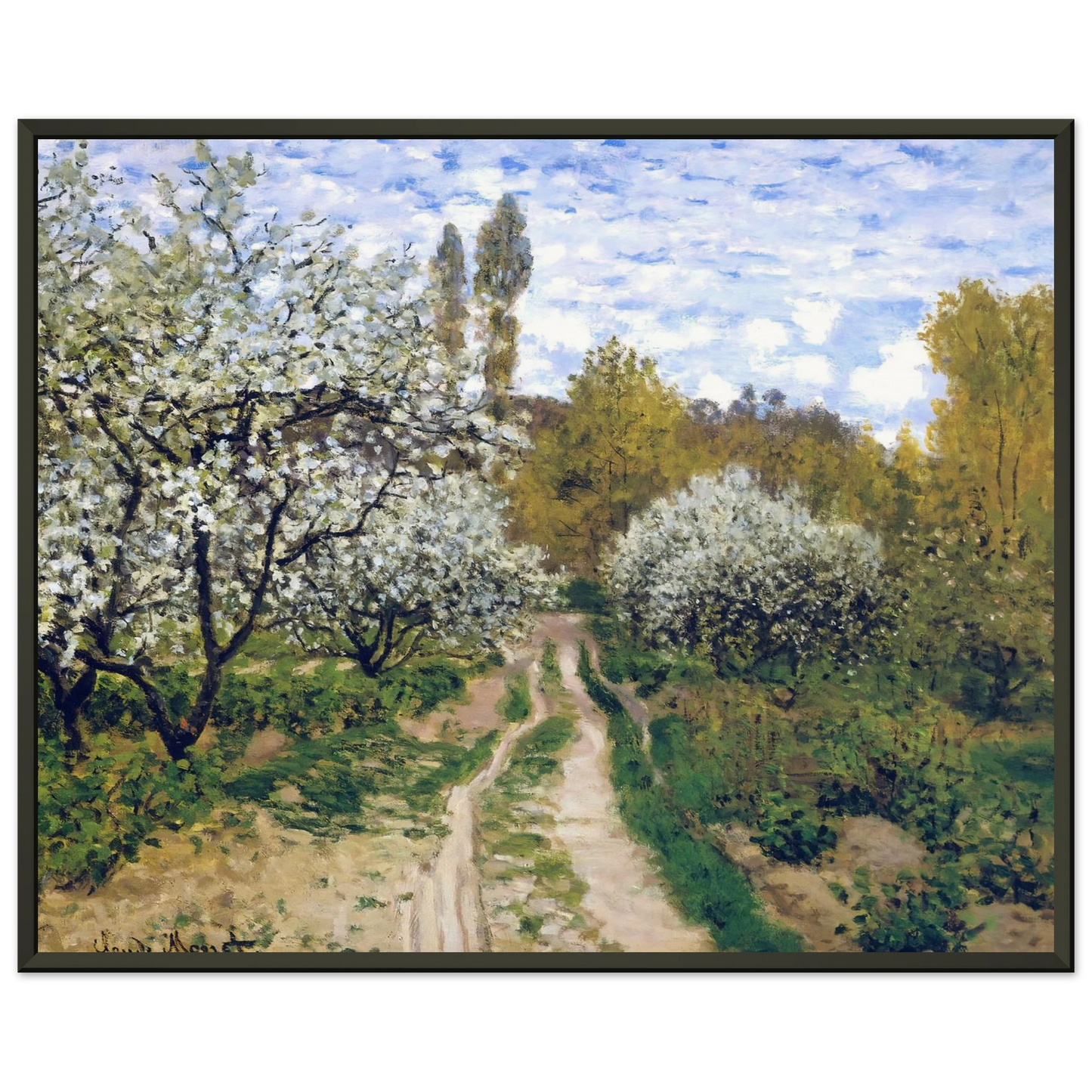 claude monet Trees in Bloom Framed Art Print - Aluminum Frame - 60x80 cm / 24x32 inches