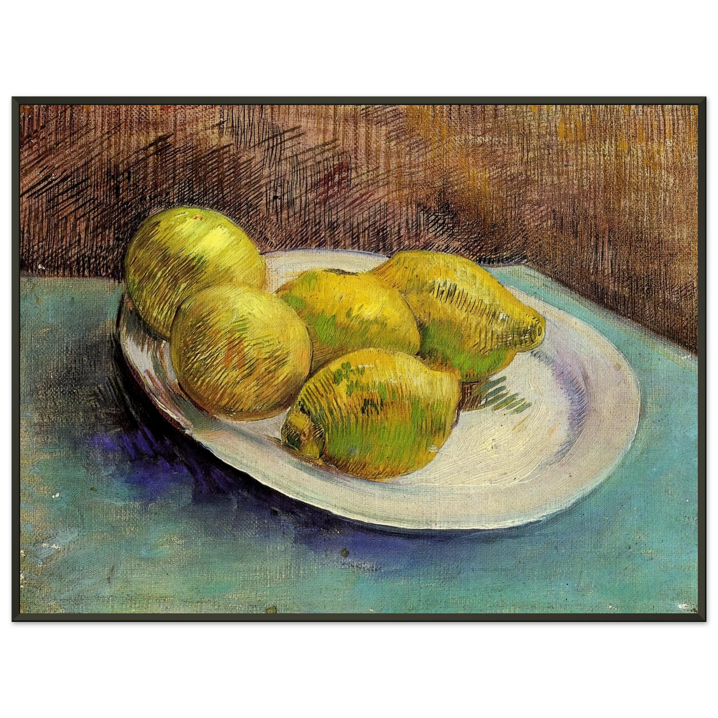 Vincent van Gogh Still Life with Lemons on a Plate Framed Art Print - Aluminum Frame - 40x50 cm / 16x20 inches