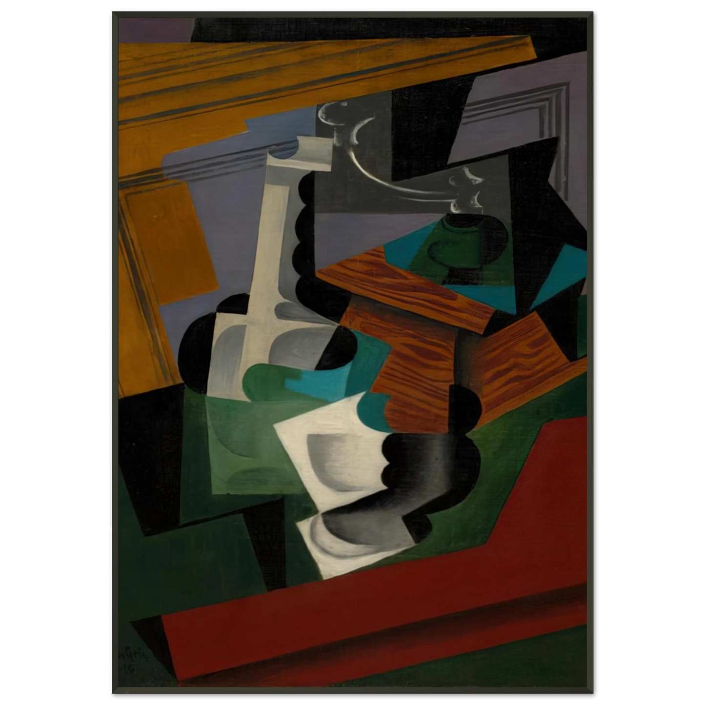 Juan Gris THE COFFEE MILL 1916 Framed Art Print - Aluminum Frame - 21x29.7 cm / 8x12"