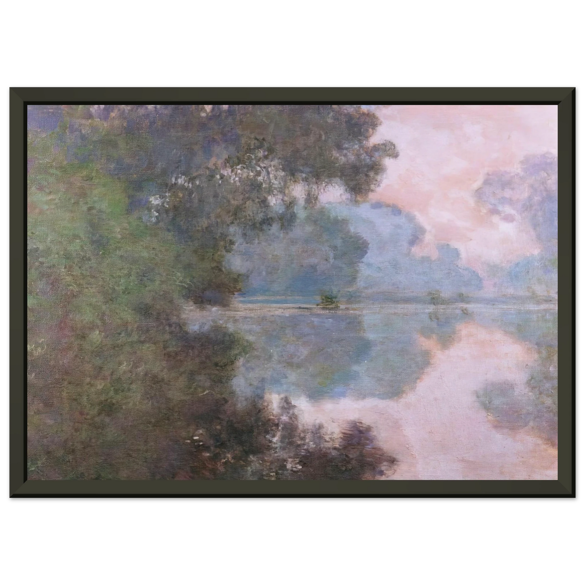 claude monet  Morning on the Seine near Giverny Framed Art Print  - Aluminum Frame - 40x50 cm / 16x20 inches