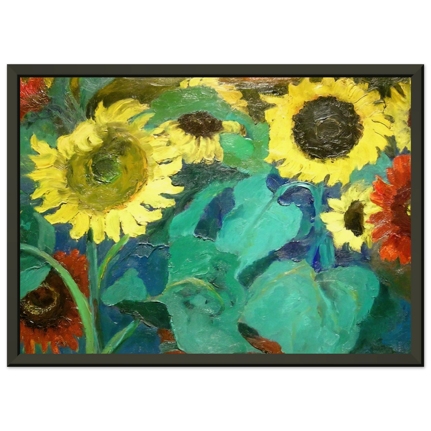 Emil Nolde Sunflowers Framed Art Print - Aluminum Frame - 60x80 cm / 24x32 inches