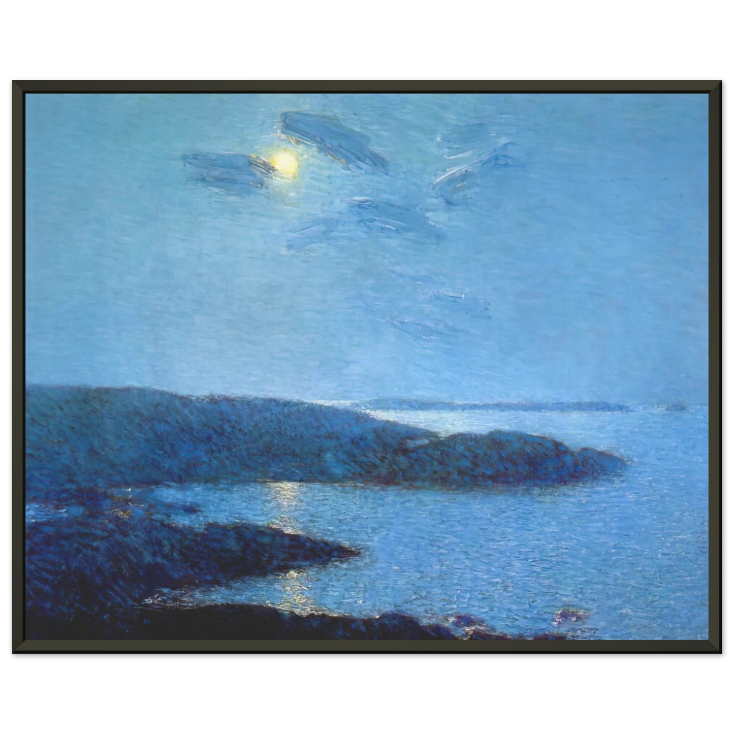 Childe Hassam Moonlight Framed Art Print - Aluminum Frame - 40x50 cm / 16x20 inches