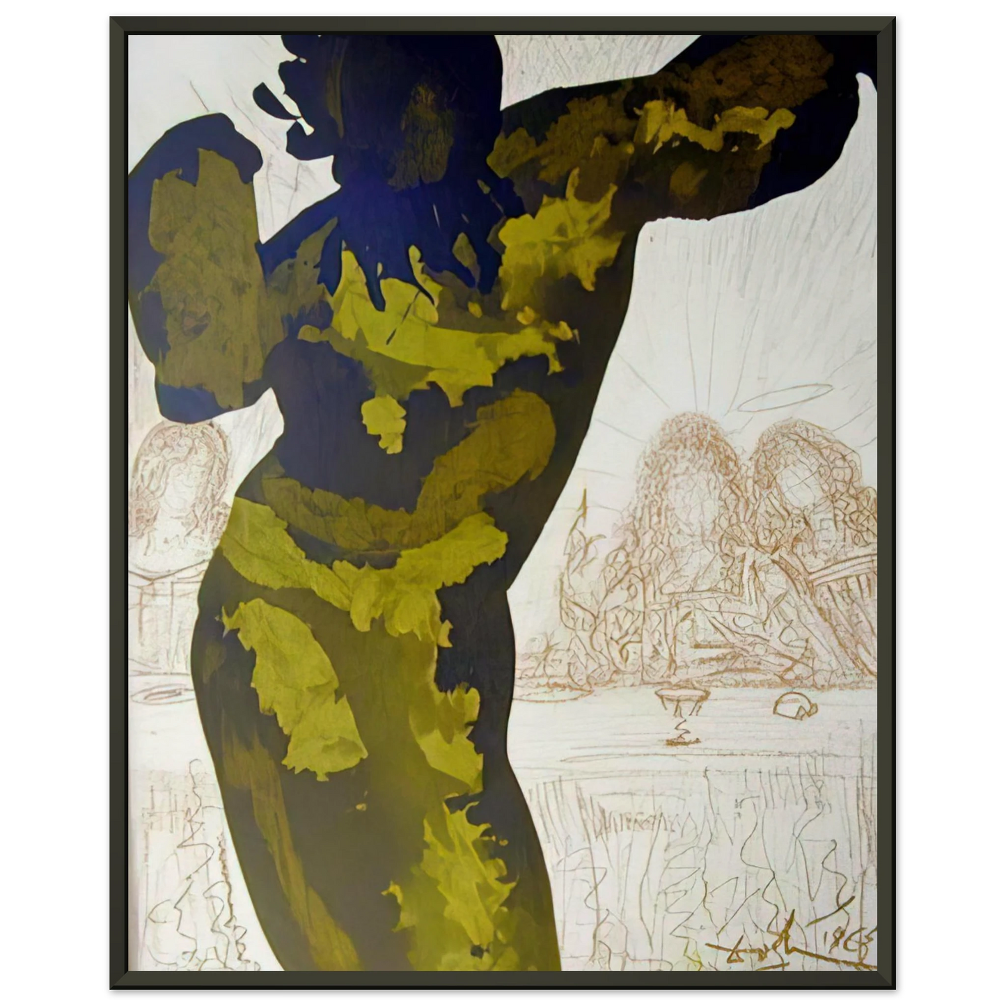 Salvador Dali  ET POST BUCCELLAM INTROIVIT IN EUM SATANAS PSALMS 40 10 1964 Framed Art Print  - Aluminum Frame - 70x100 cm / 28x40 inches