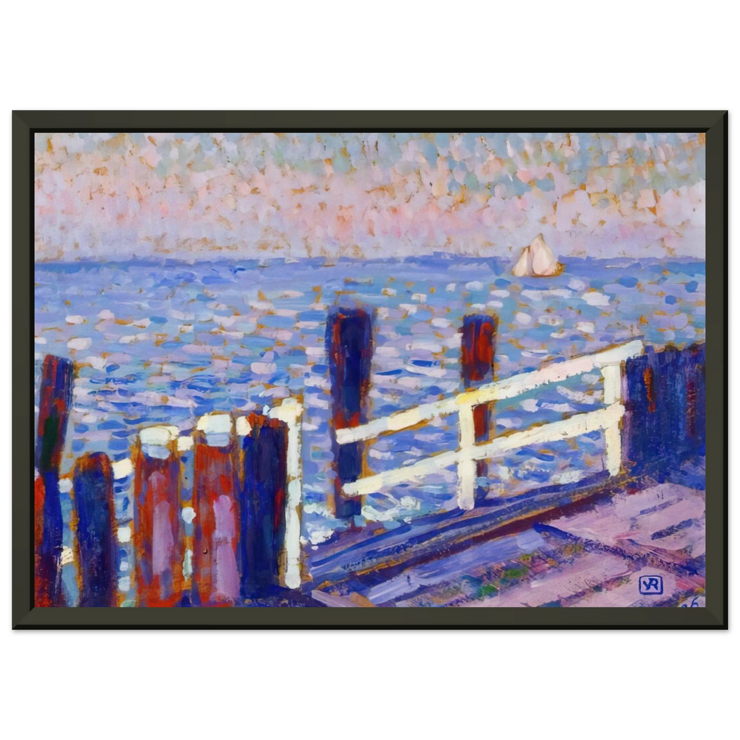 Theo van Rysselberghe THE JETTY 1906 Framed Art Print - Aluminum Frame - 40x50 cm / 16x20 inches