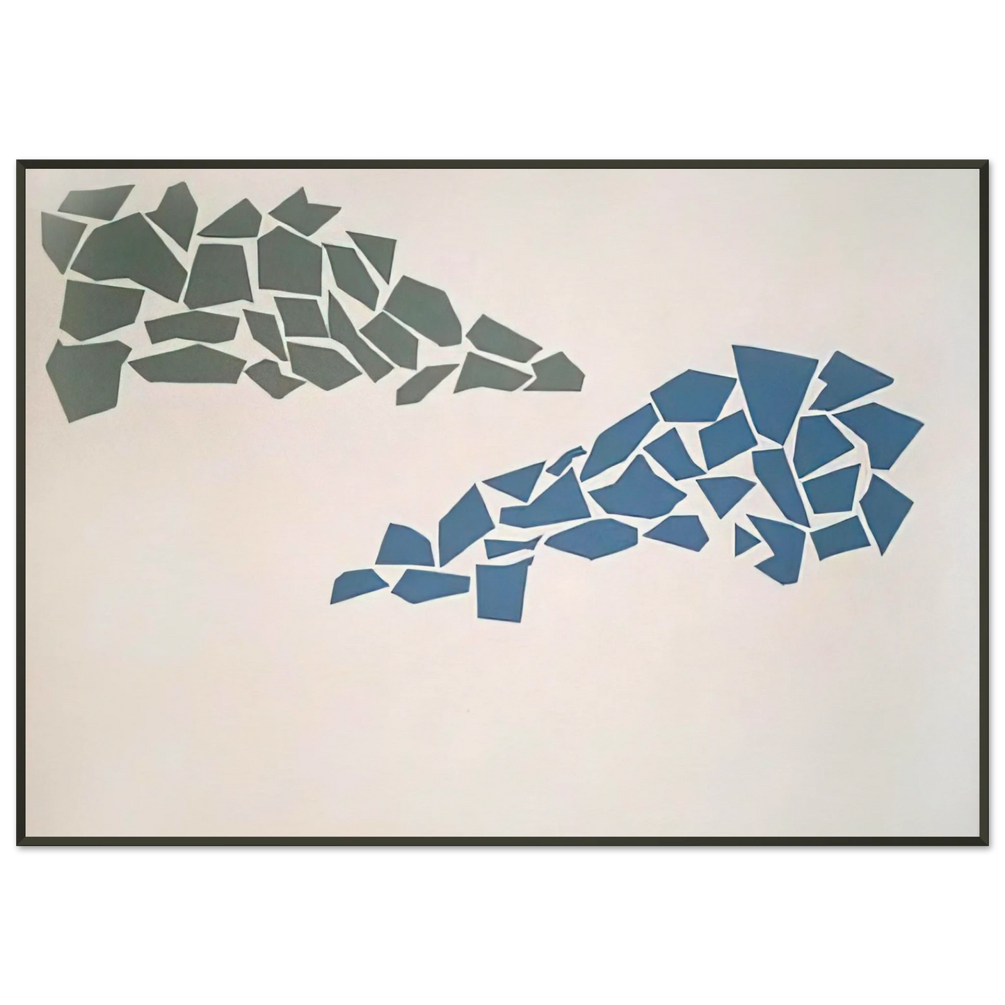 Robert Goodnough Blue and Green 1968 Framed Art Print - Aluminum Frame - 21x29.7 cm / 8x12"