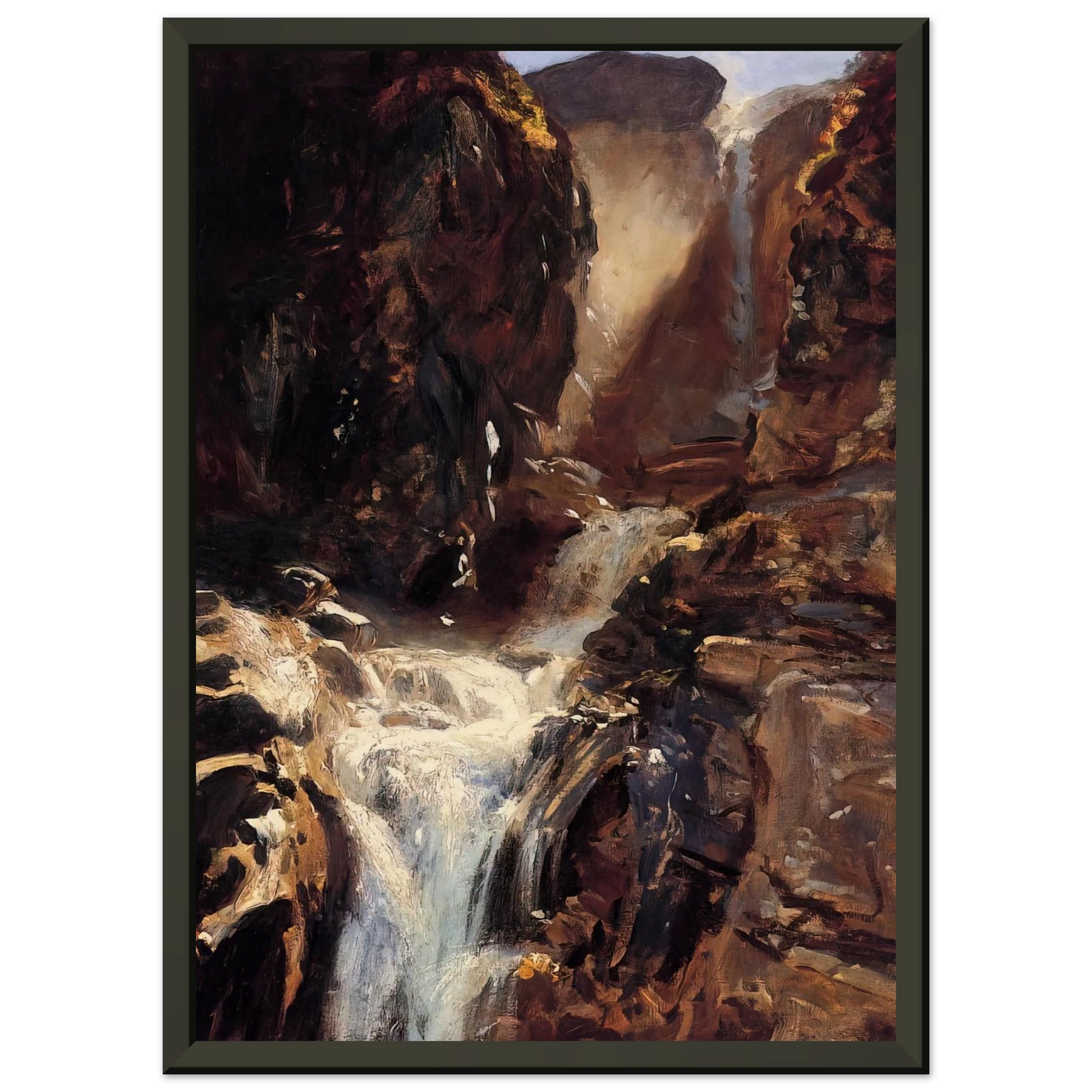John Singer Sargent  A Waterfall Framed Art Print  - Aluminum Frame - 60x80 cm / 24x32 inches