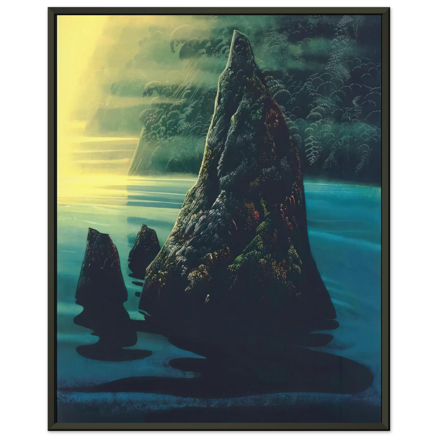 Eyvind Earle The Rock Framed Art Print - Aluminum Frame - 60x80 cm / 24x32 inches