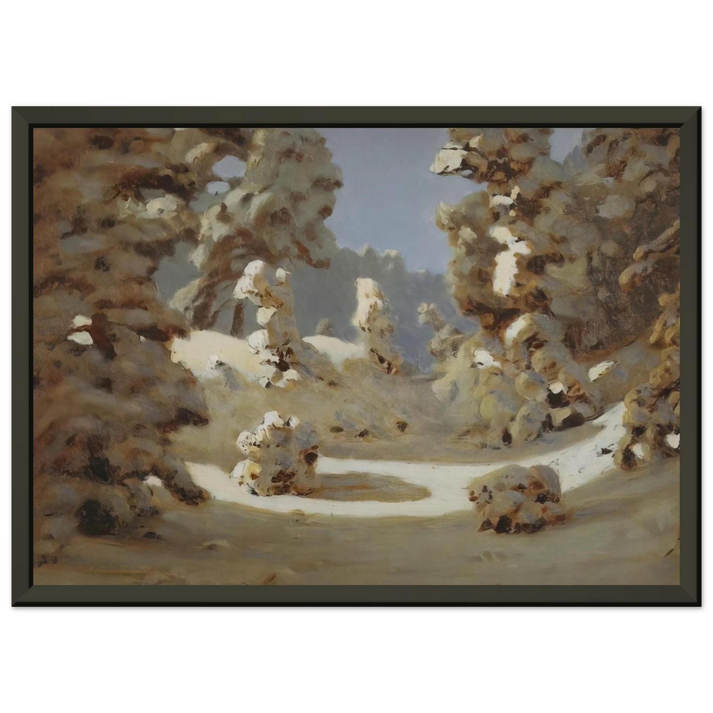 Arkhyp Kuindzhi Winter Sunlight on The Hoar Frost Framed Art Print - Aluminum Frame - 60x80 cm / 24x32 inches
