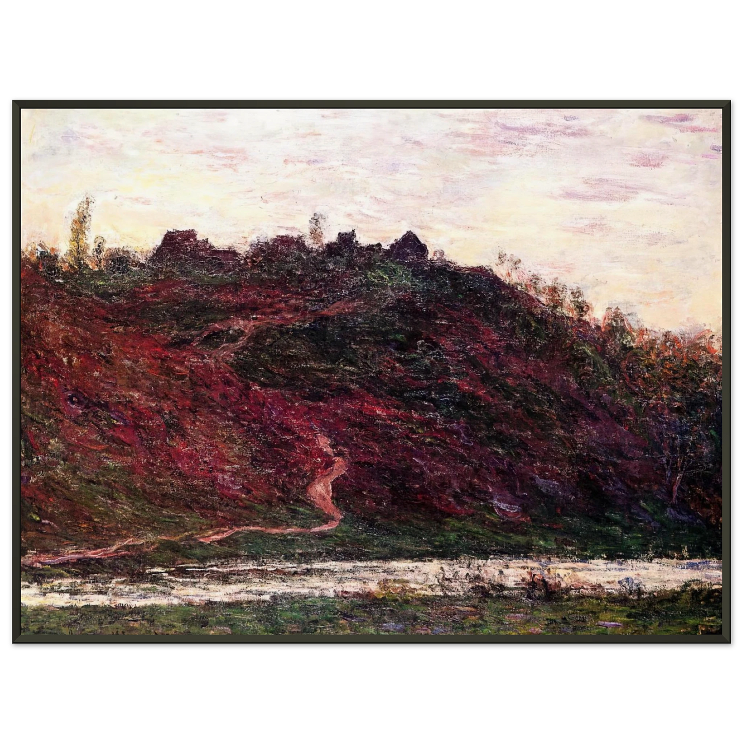 claude monet The Village of La CocheBlond Evening Framed Art Print - Aluminum Frame - 70x100 cm / 28x40 inches