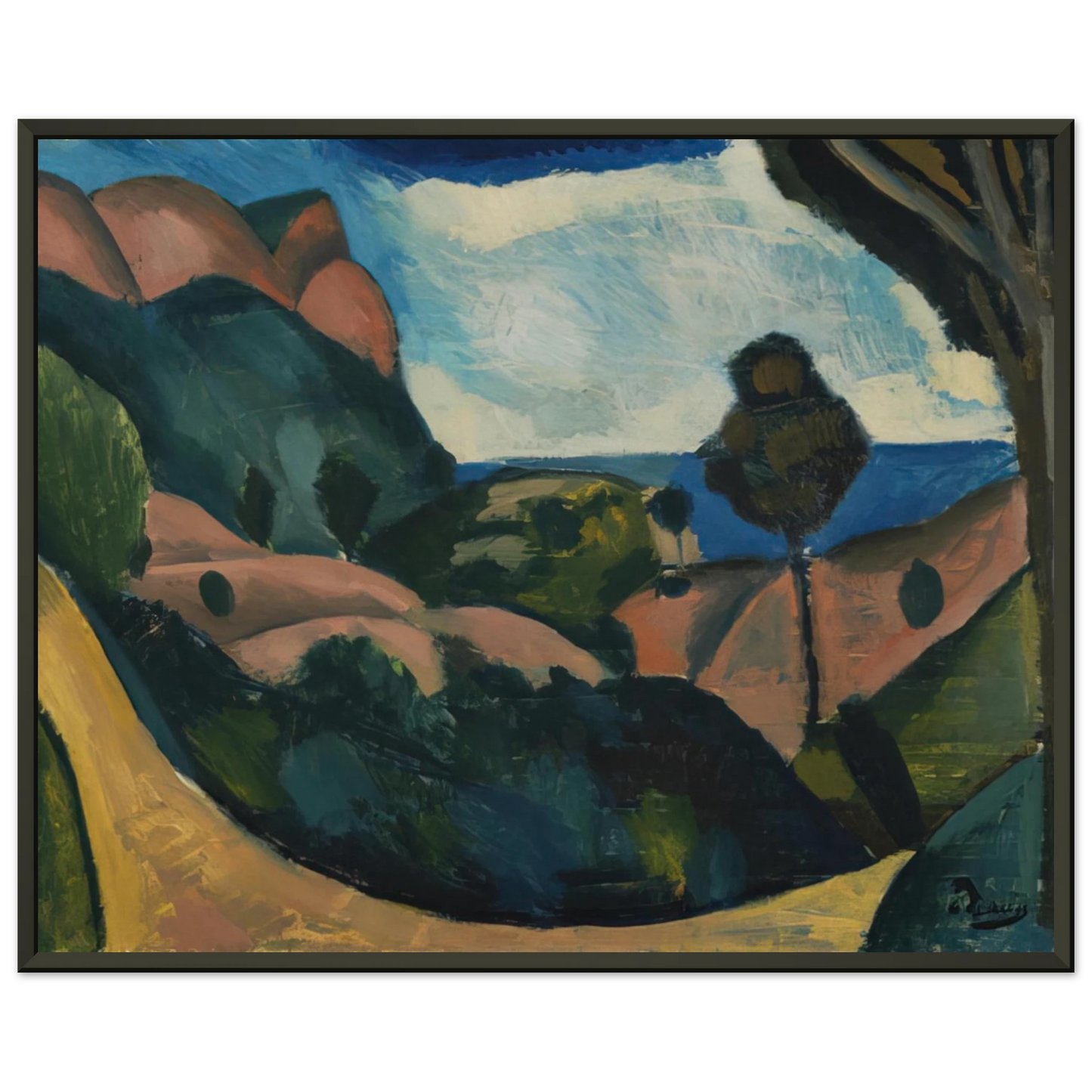 Andre Derain LANDSCAPE NEAR CASSIS 1907 Framed Art Print - Aluminum Frame - 60x80 cm / 24x32 inches