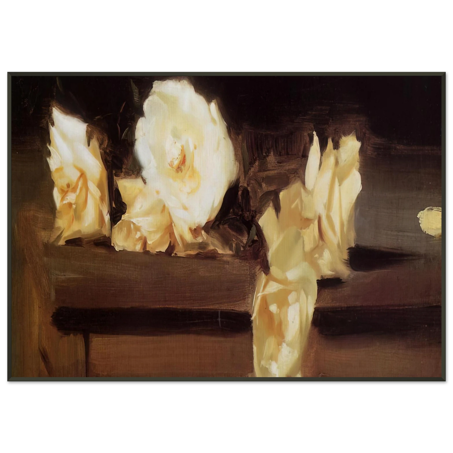 John Singer Sargent Roses Framed Art Print - Aluminum Frame - 21x29.7 cm / 8x12"
