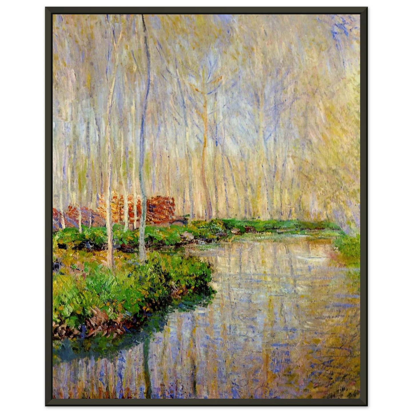 claude monet  The River Epte Framed Art Print  - Aluminum Frame - 70x100 cm / 28x40 inches