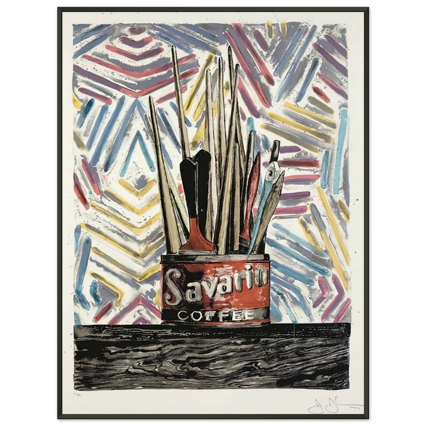 Jasper Johns SAVARIN ULAE 183 Framed Art Print - Aluminum Frame - 40x50 cm / 16x20 inches