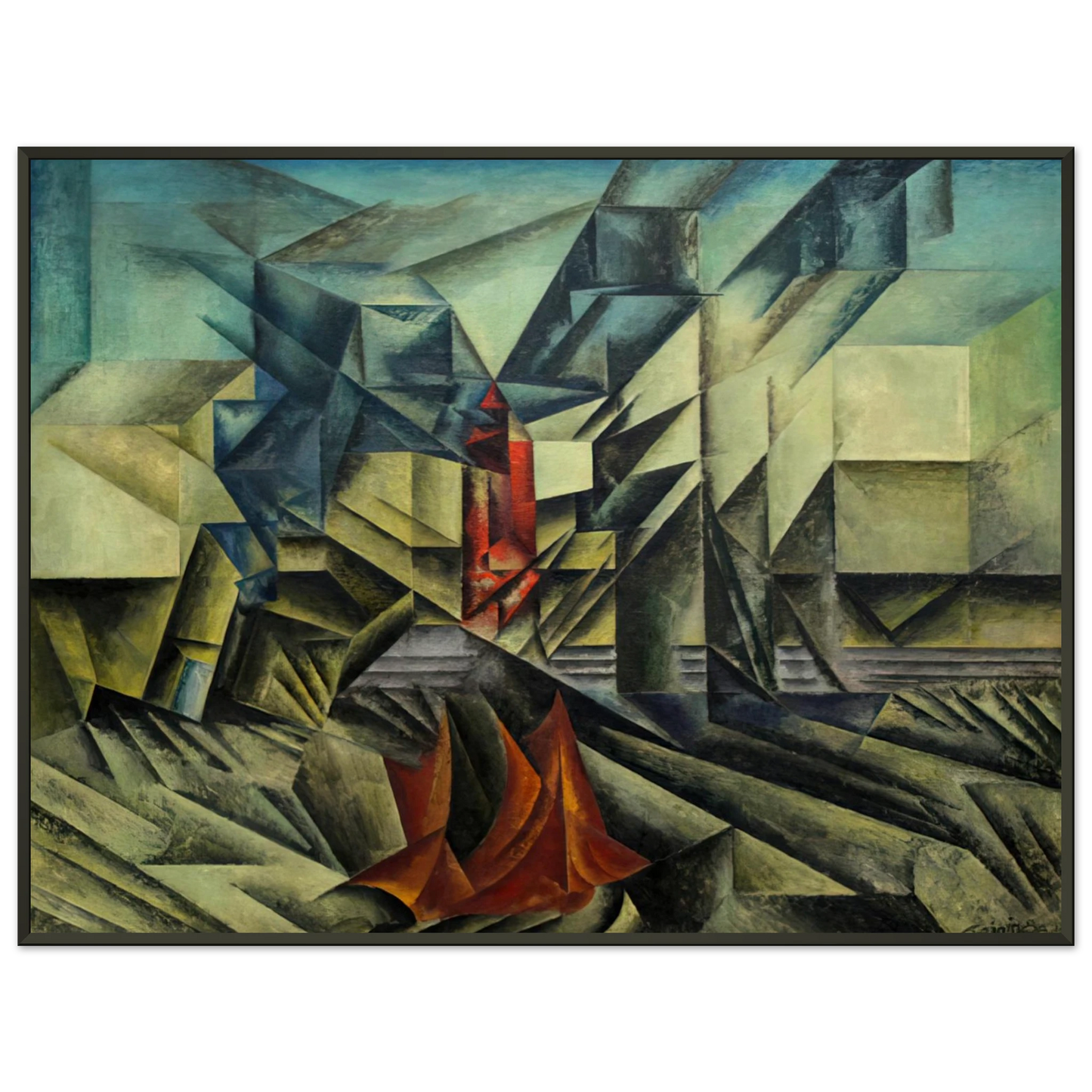 Lyonel Feininger HARBOR MOLE 1913 Framed Art Print - Aluminum Frame - 60x80 cm / 24x32 inches