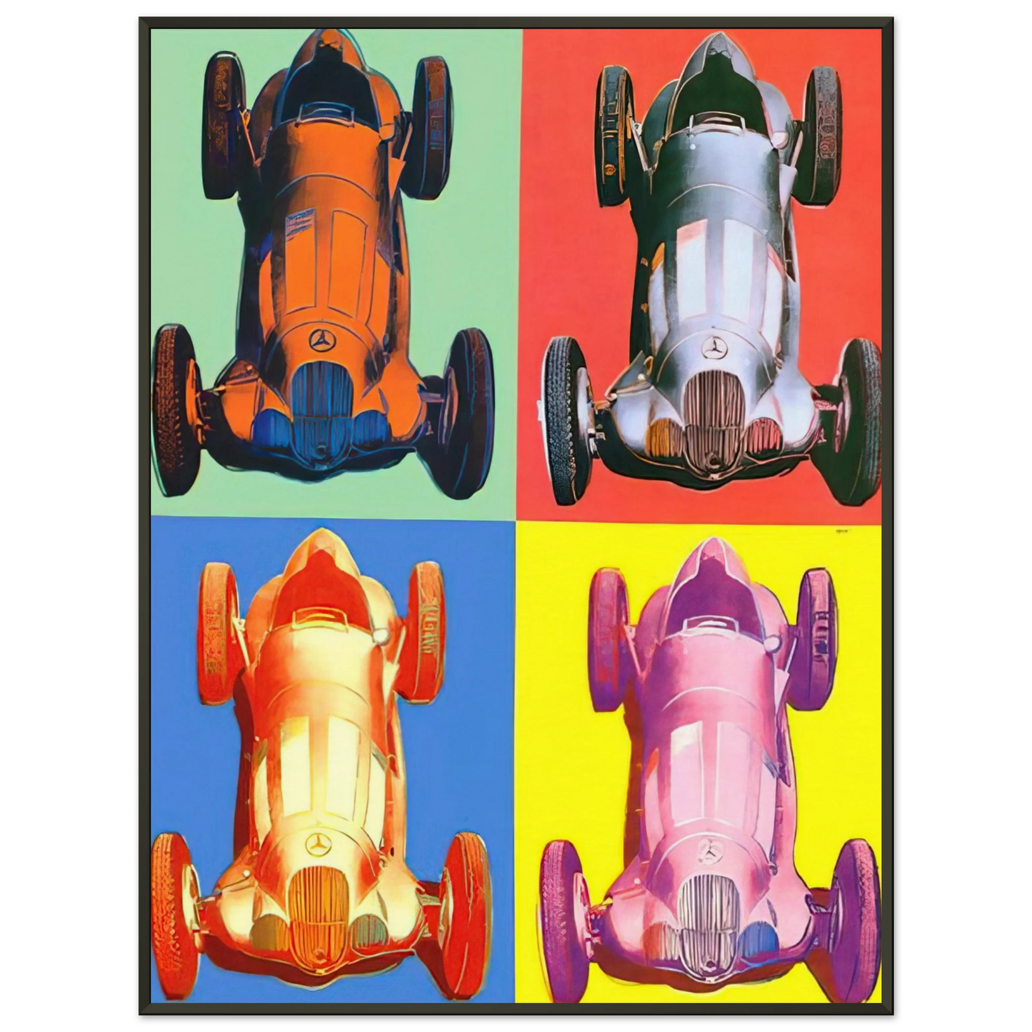 Andy Warhol Benz Racing Car Framed Art Print - Aluminum Frame - 40x50 cm / 16x20 inches