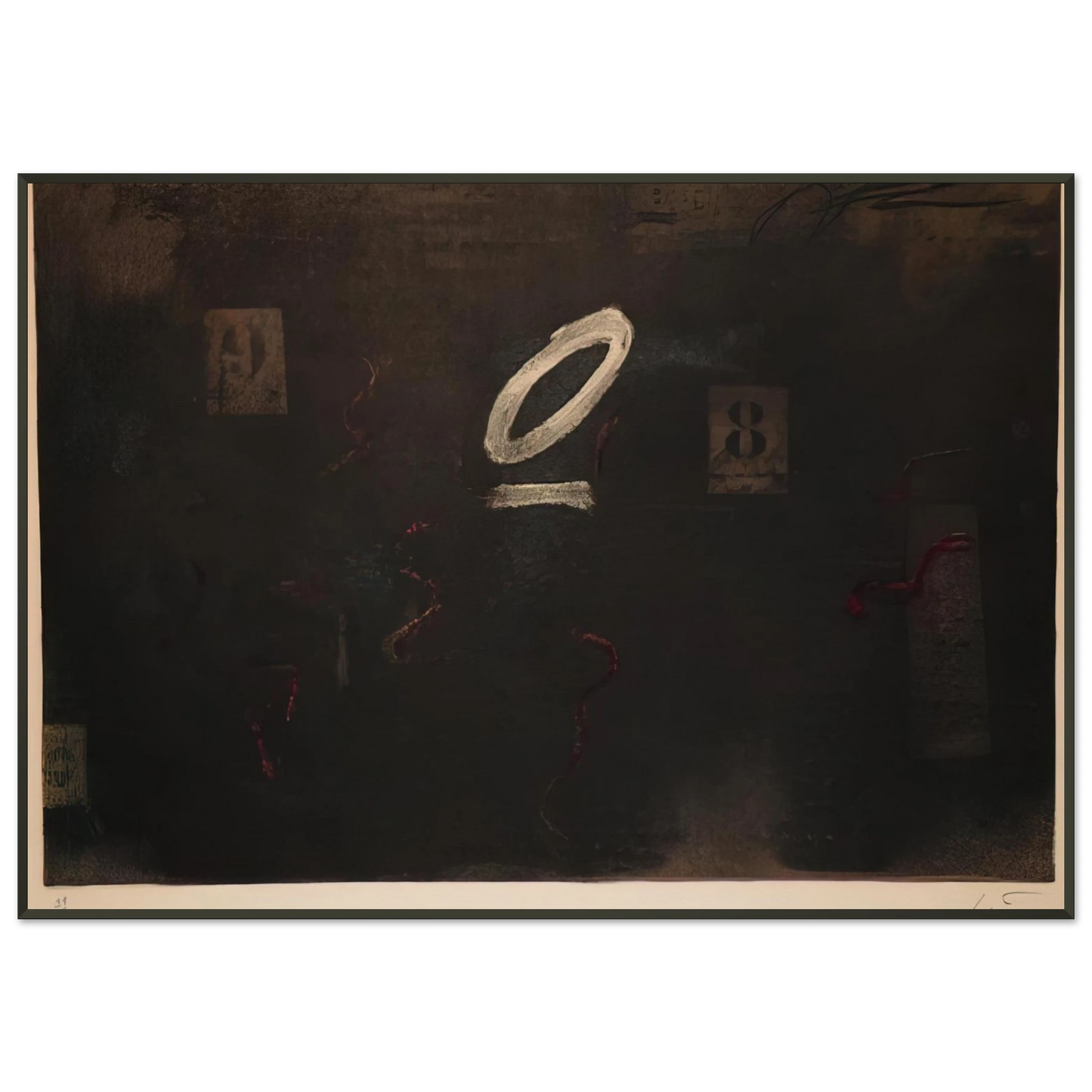 Antoni Tapies SOUS ZERO 1979 Framed Art Print - Aluminum Frame - 21x29.7 cm / 8x12"
