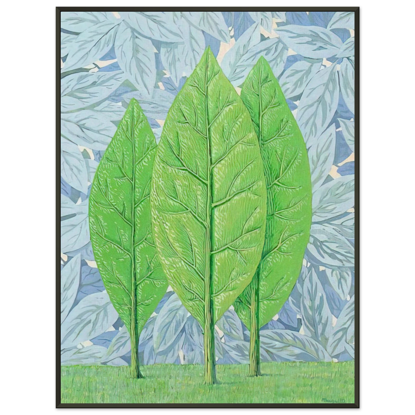 Rene Magritte  THE GOOD SEASON 1961 Framed Art Print  - Aluminum Frame - 60x80 cm / 24x32 inches