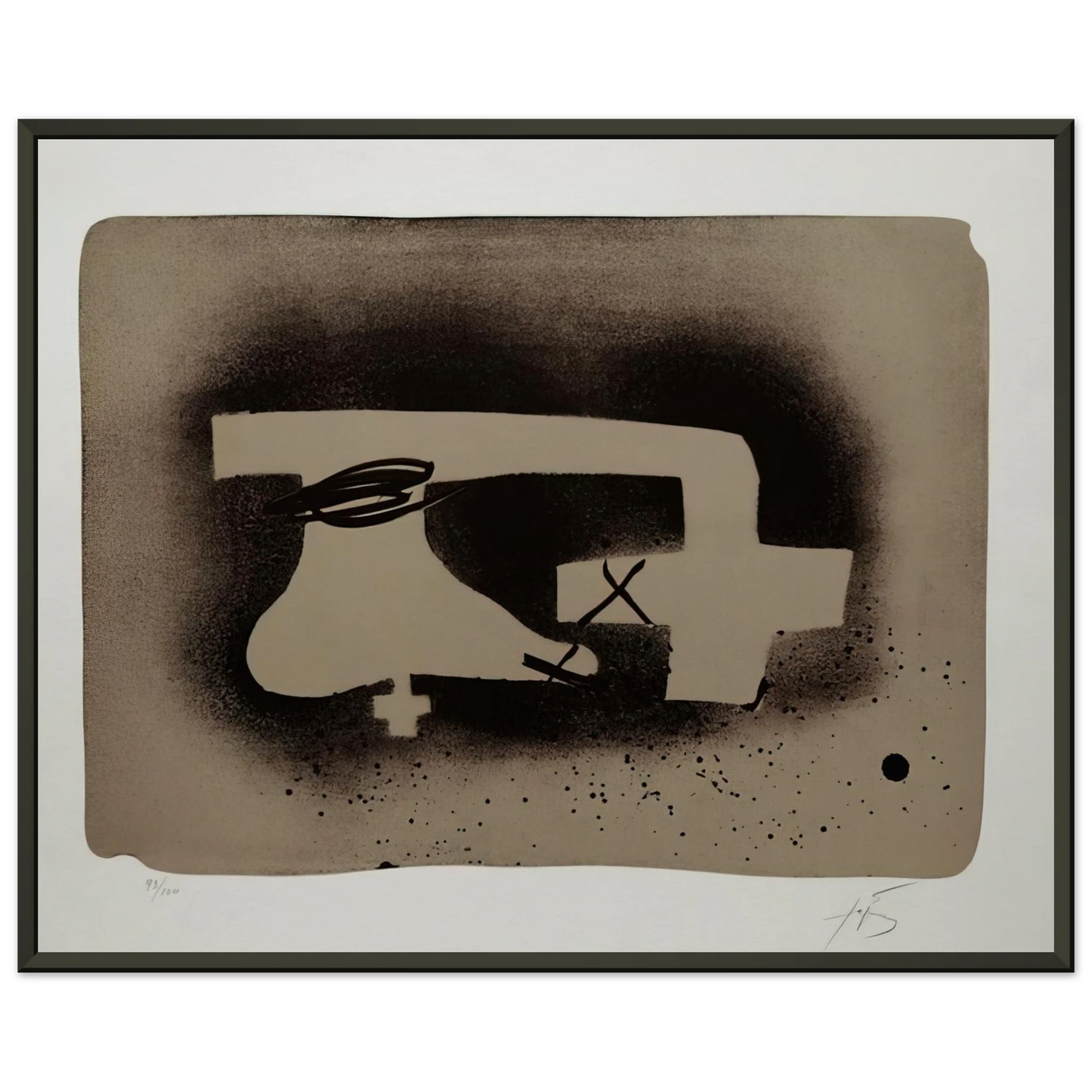 Antoni Tapies ERINNERUNGEN I 1988 Framed Art Print - Aluminum Frame - 70x100 cm / 28x40 inches