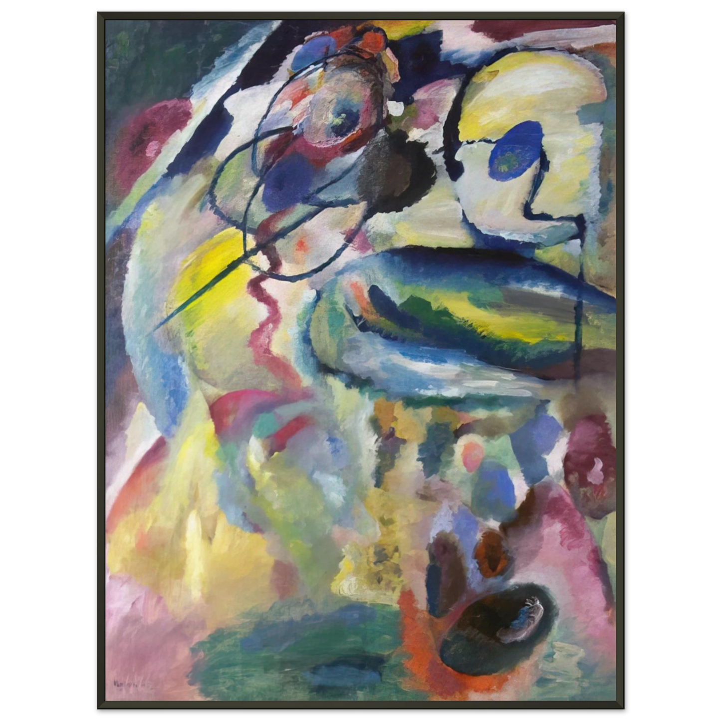 Wassily Kandinsky PICTURE WITH A CIRCLE 1911 Framed Art Print - Aluminum Frame - 70x100 cm / 28x40 inches