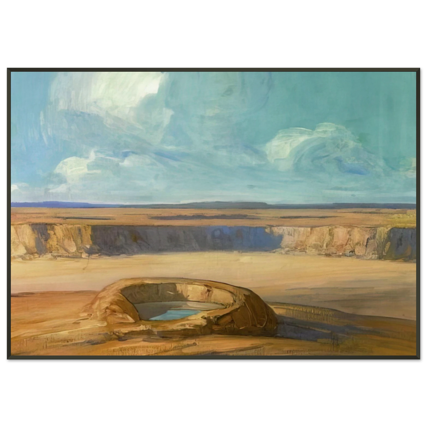 Xavier Martinez The Waterhole Tonalism Framed Art Print - Aluminum Frame - 21x29.7 cm / 8x12"